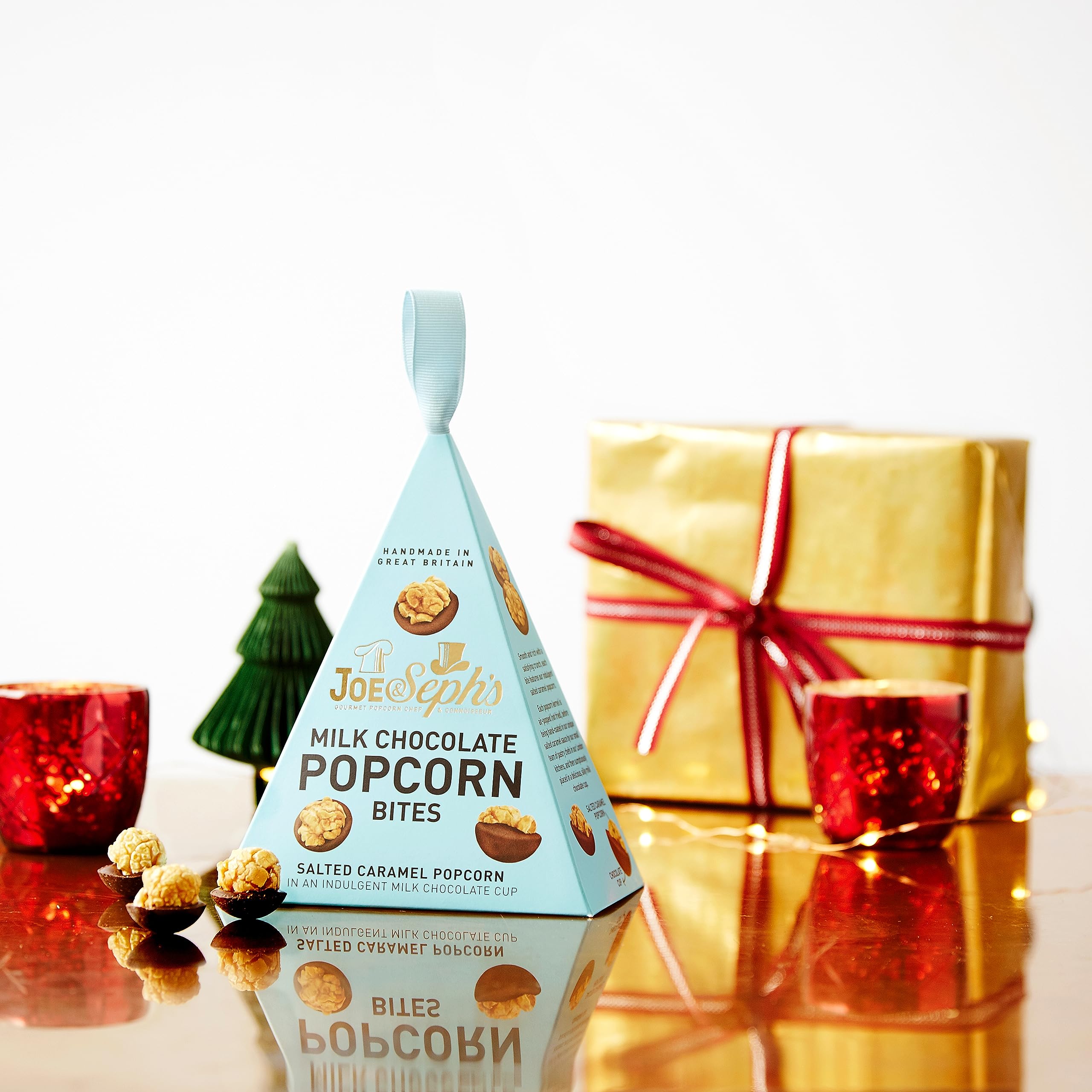 Joe & Seph's Milk Chocolate Popcorn Bites Gift Box - Salted Caramel Popcorn in Milk Chocolate, 45g