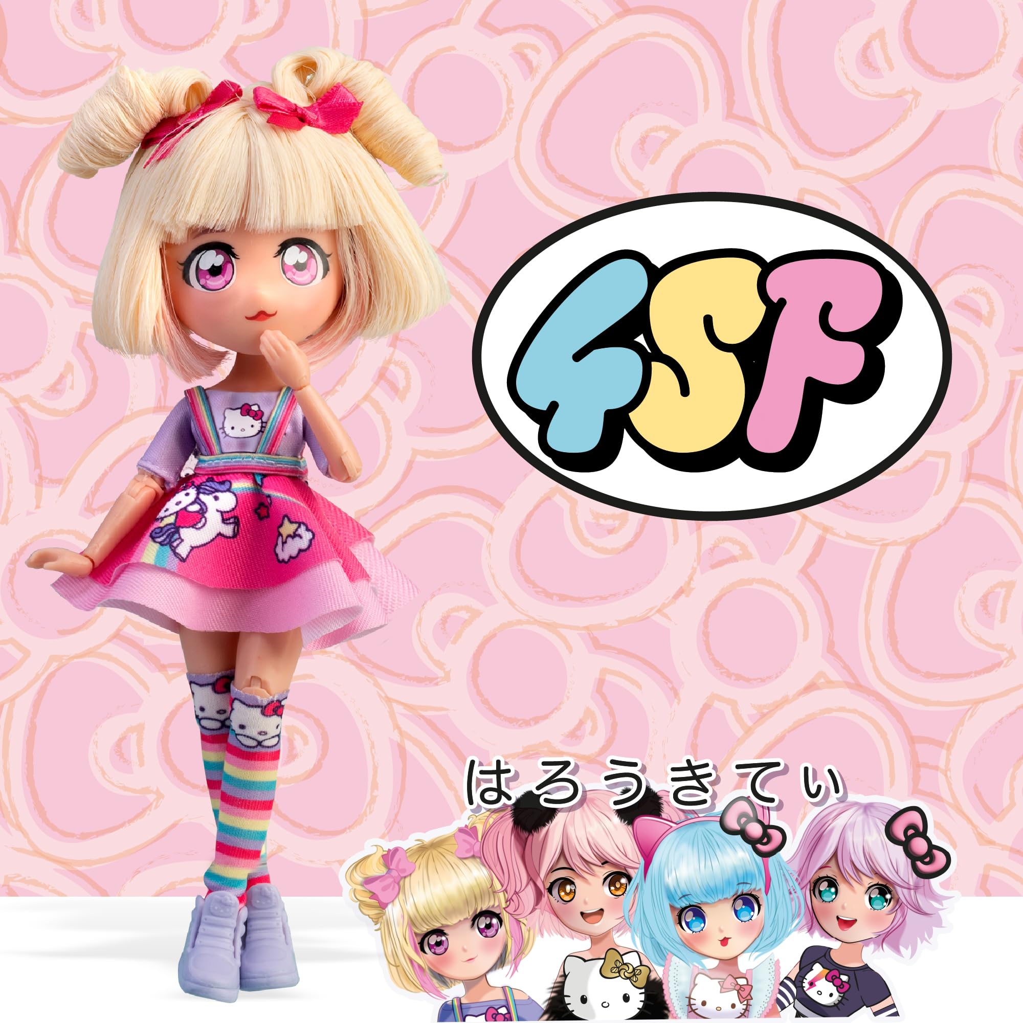 Hello Kitty Blonde Candy Unicorn Manga Doll - Sanrio Collectible for Ages 3+ 7