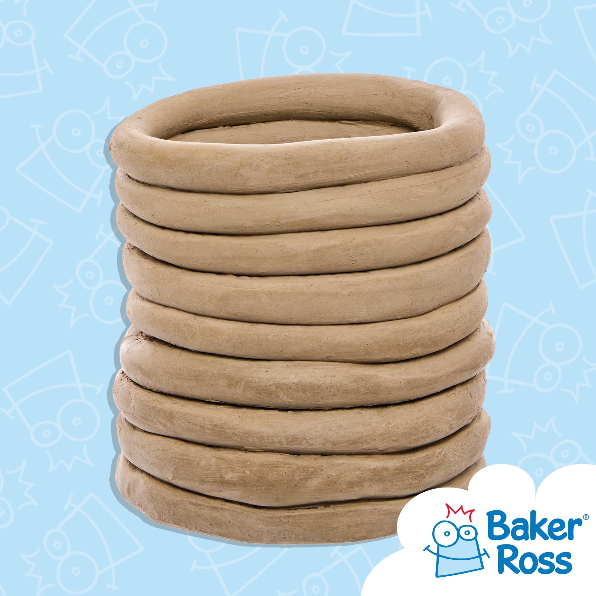 Baker Ross FX918 Grey Air Drying Clay - 1kg Pack | Modelling & Pottery Clay for Kids 3