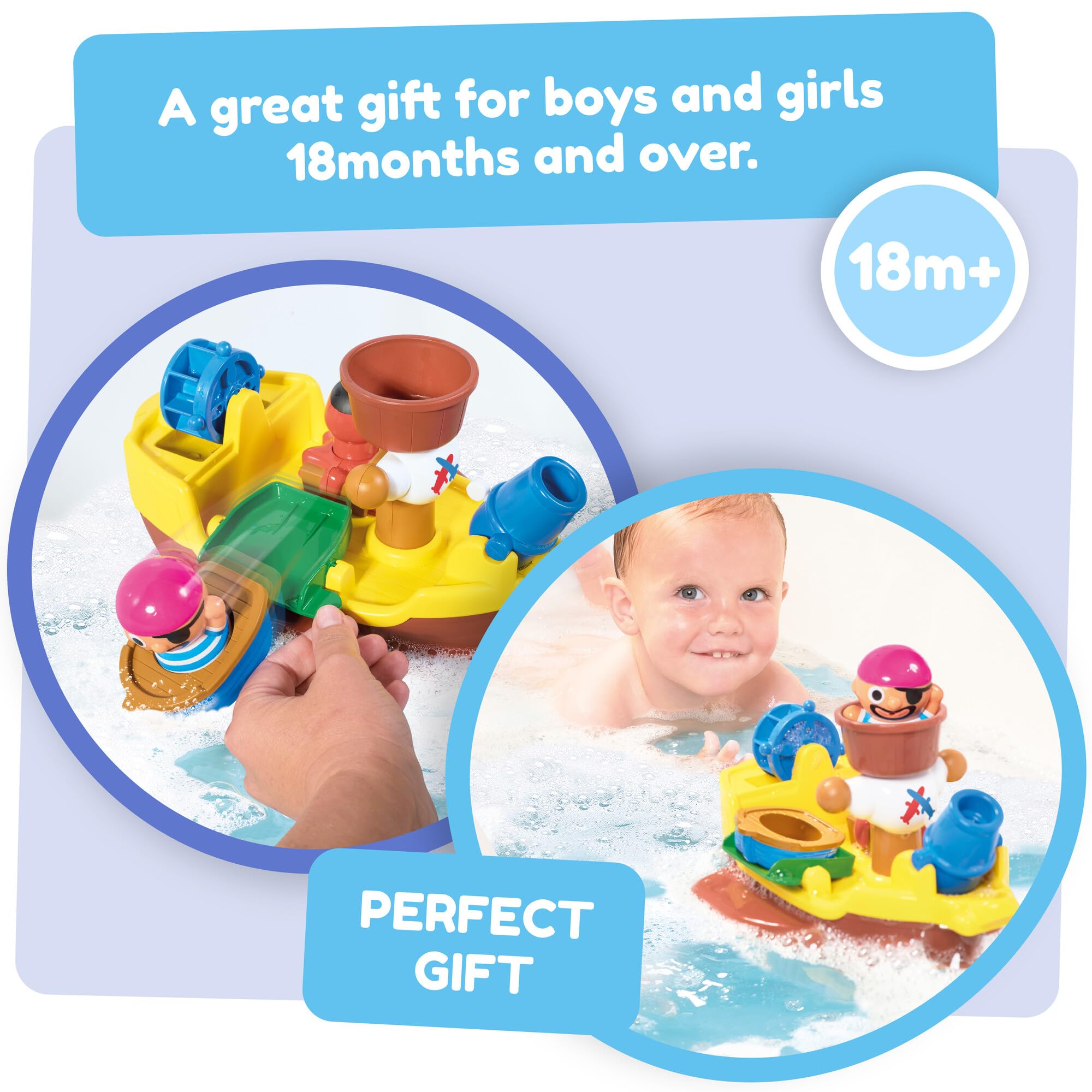 Toomies Pirate Bath Toy Ship for Toddlers 18 Months+ | Water Play & Motor Skills Development 6