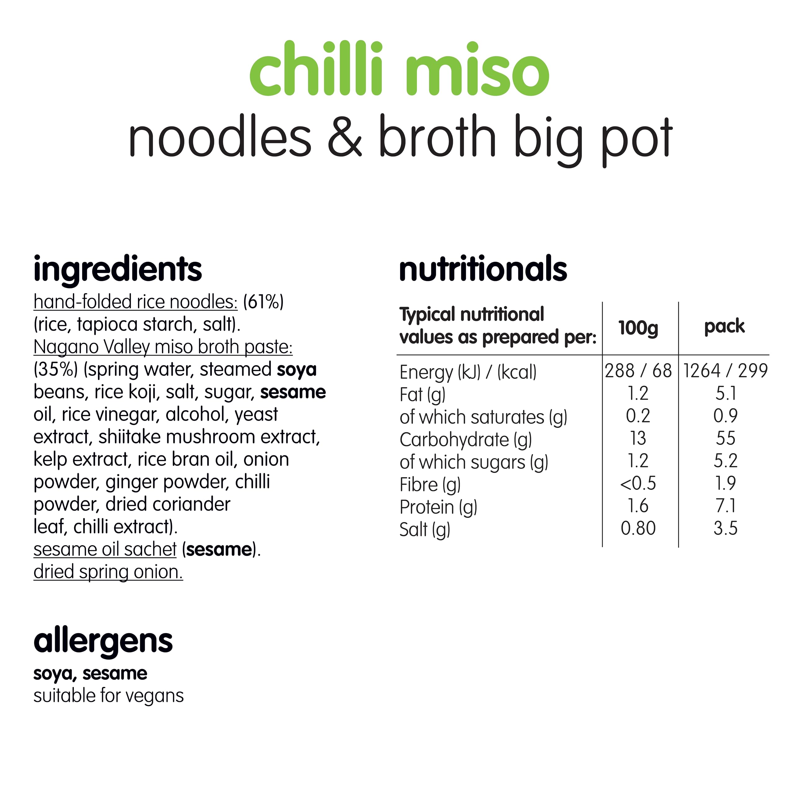 Itsu Big Chilli Miso Instant Noodles & Broth Pot 98g - Pack of 4 | Gluten Free Vegan Rice Noodles 3