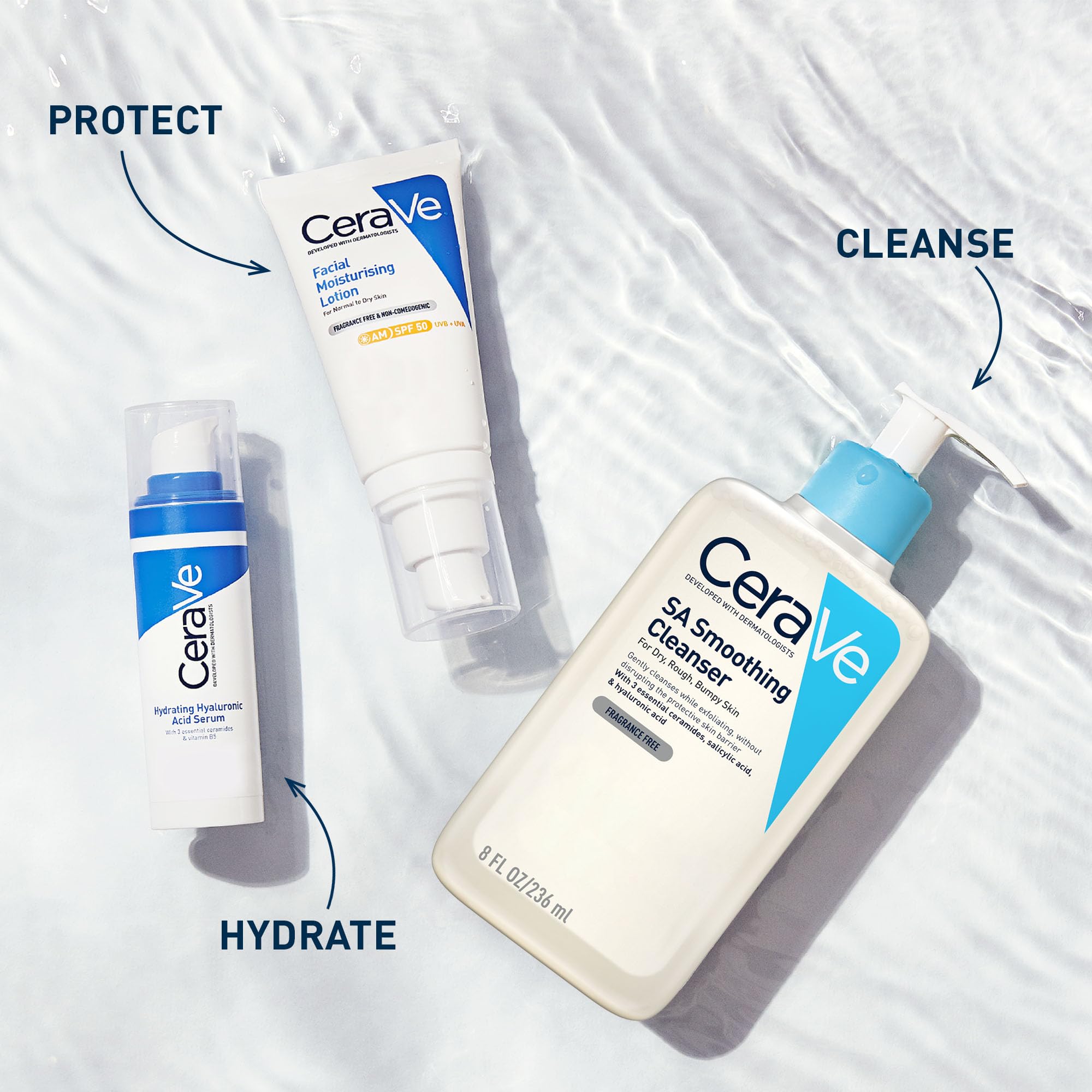 CeraVe SA Smoothing Cleanser with Salicylic Acid for Dry, Rough & Bumpy Skin (530g) 5