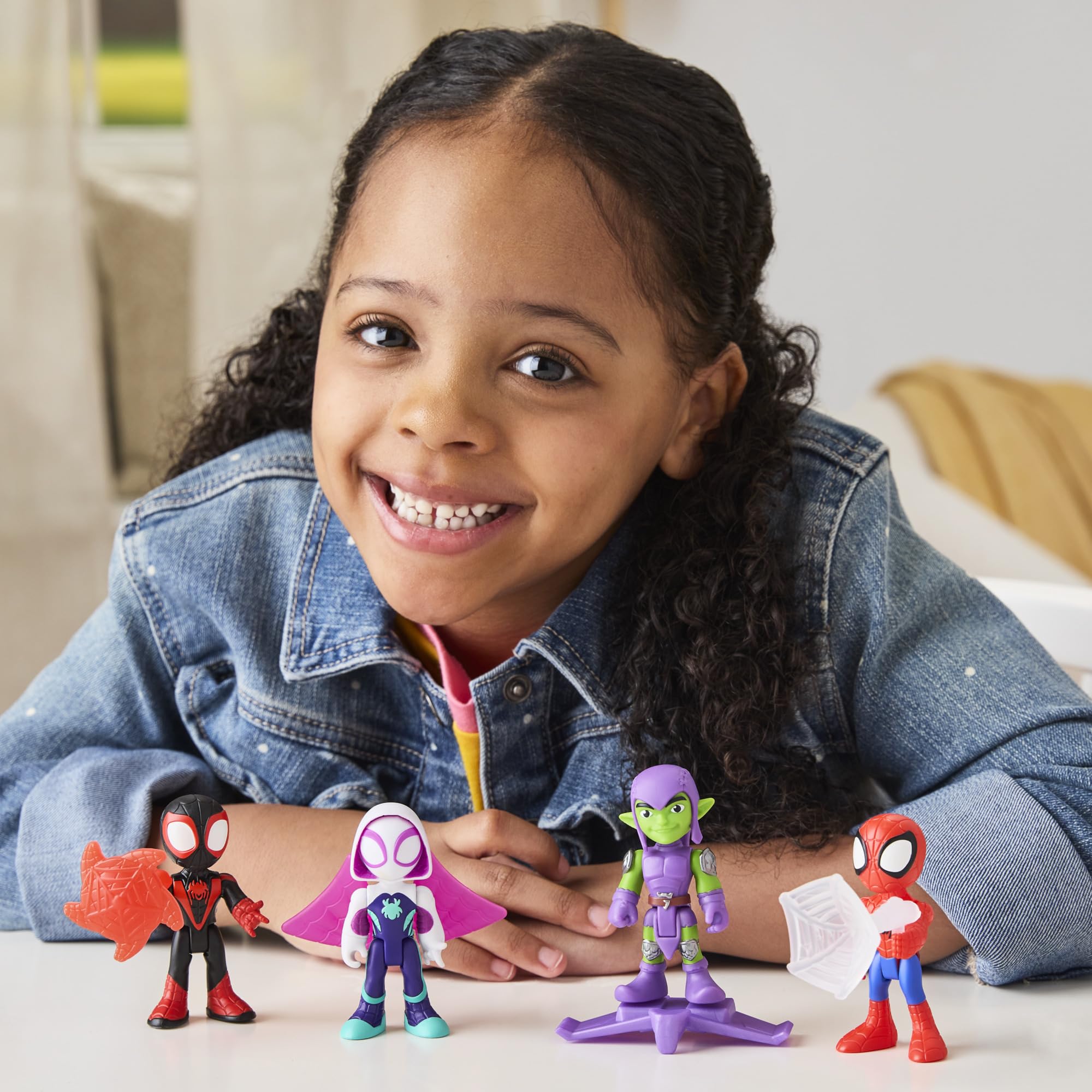 Miles „Spin“ Morales Actionfigur – 7,6 cm großes, bewegliches Marvel-Spielzeug mit Netz-Accessoire 6