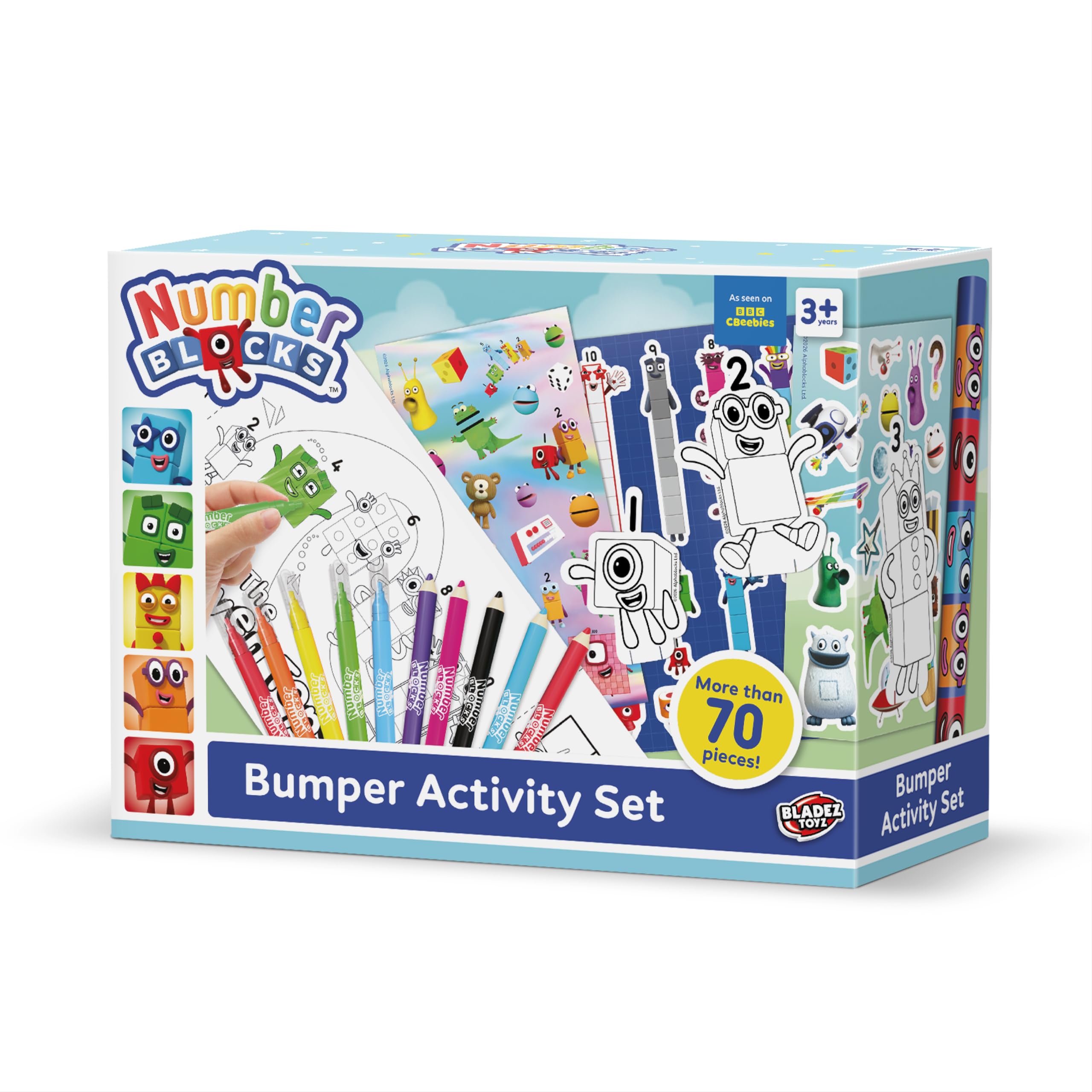 BLADEZ Numberblocks Bumper Activity Set - 70+ Pieces, Ages 3+ | Drawing & Craft Kit