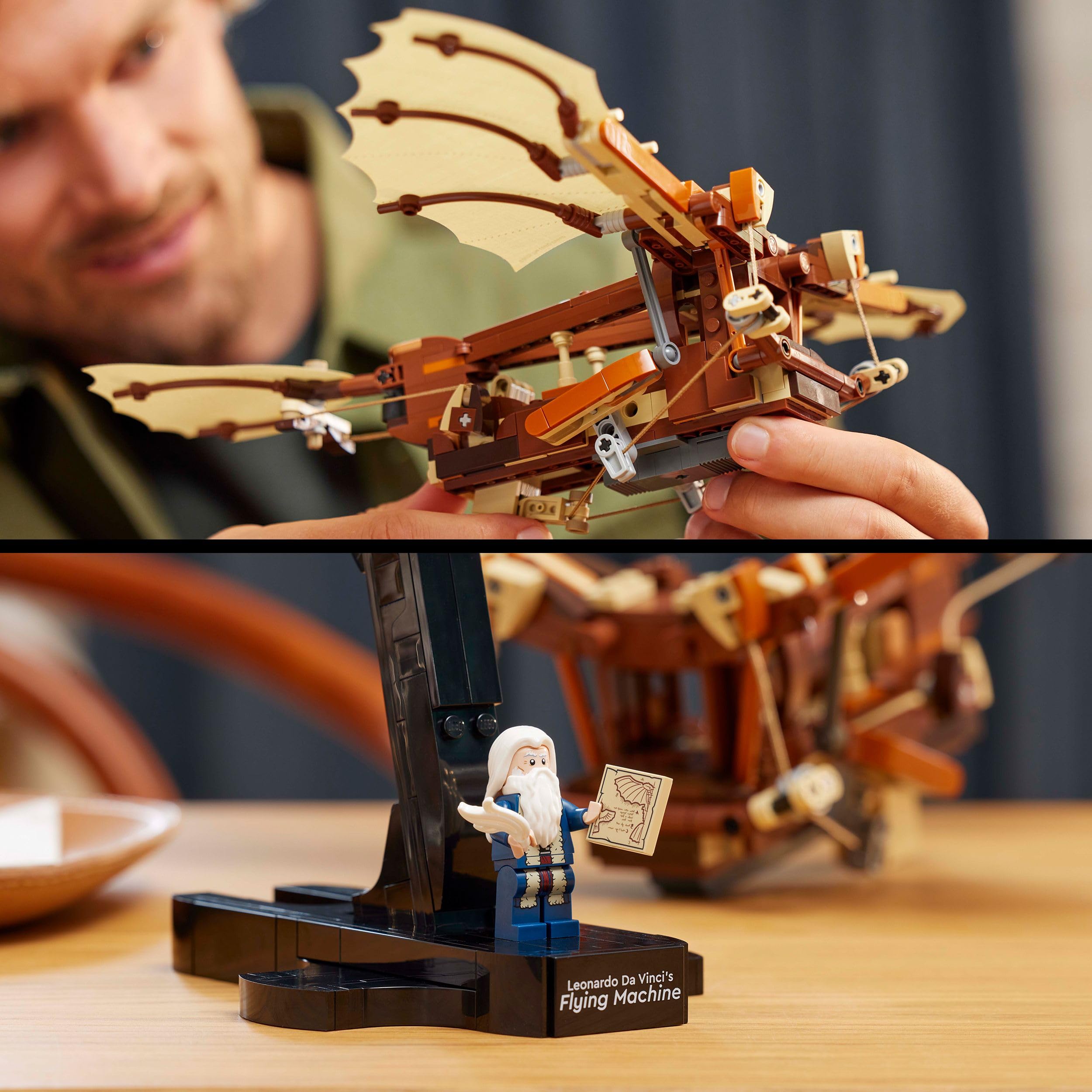 LEGO Icons Leonardo da Vinci’s Flying Machine Building Set - 493-Piece Adult Model with Minifigure 3