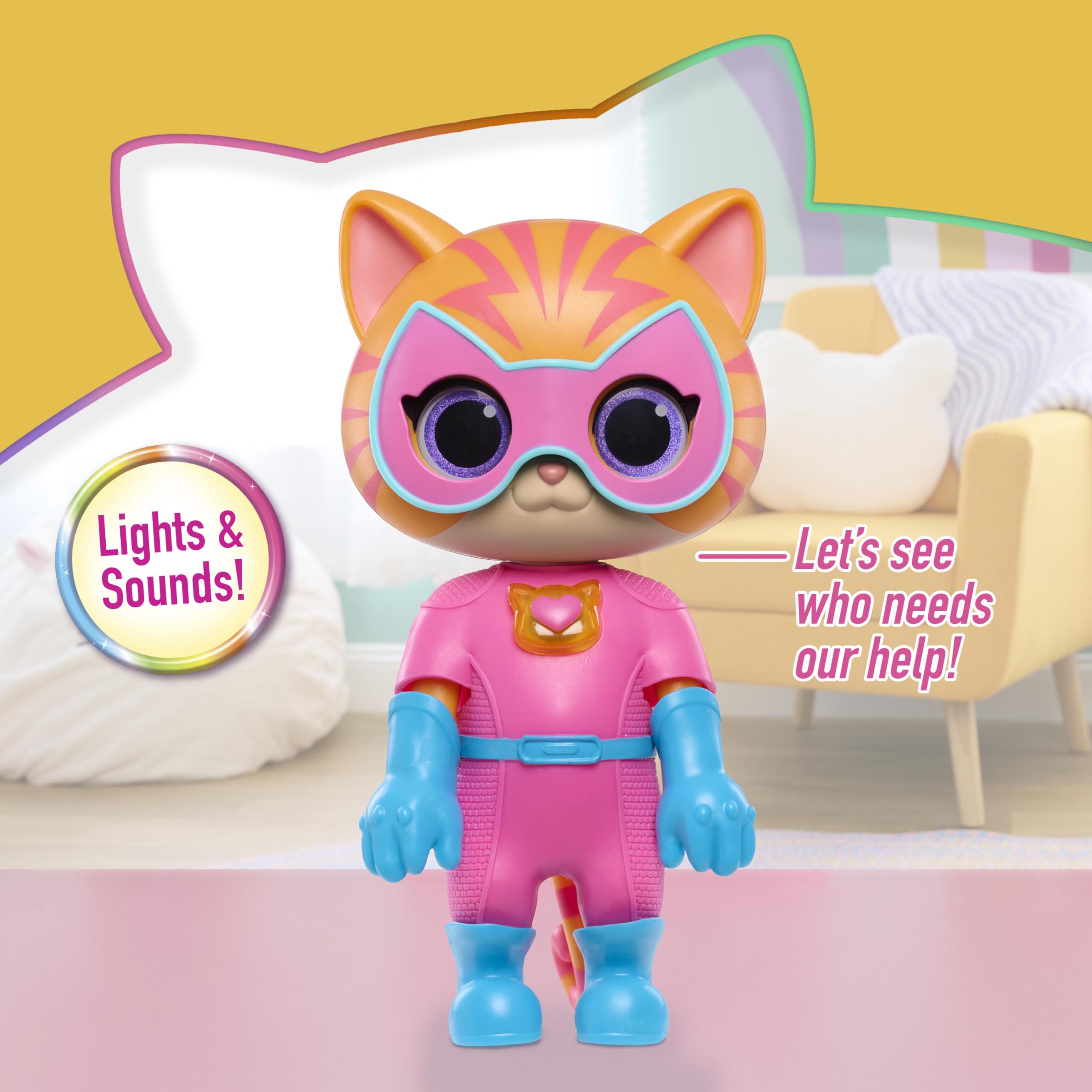 SuperKitties Cat-Tastic Transforming Ginny - Interactive Light-Up Action Figure for Kids 6