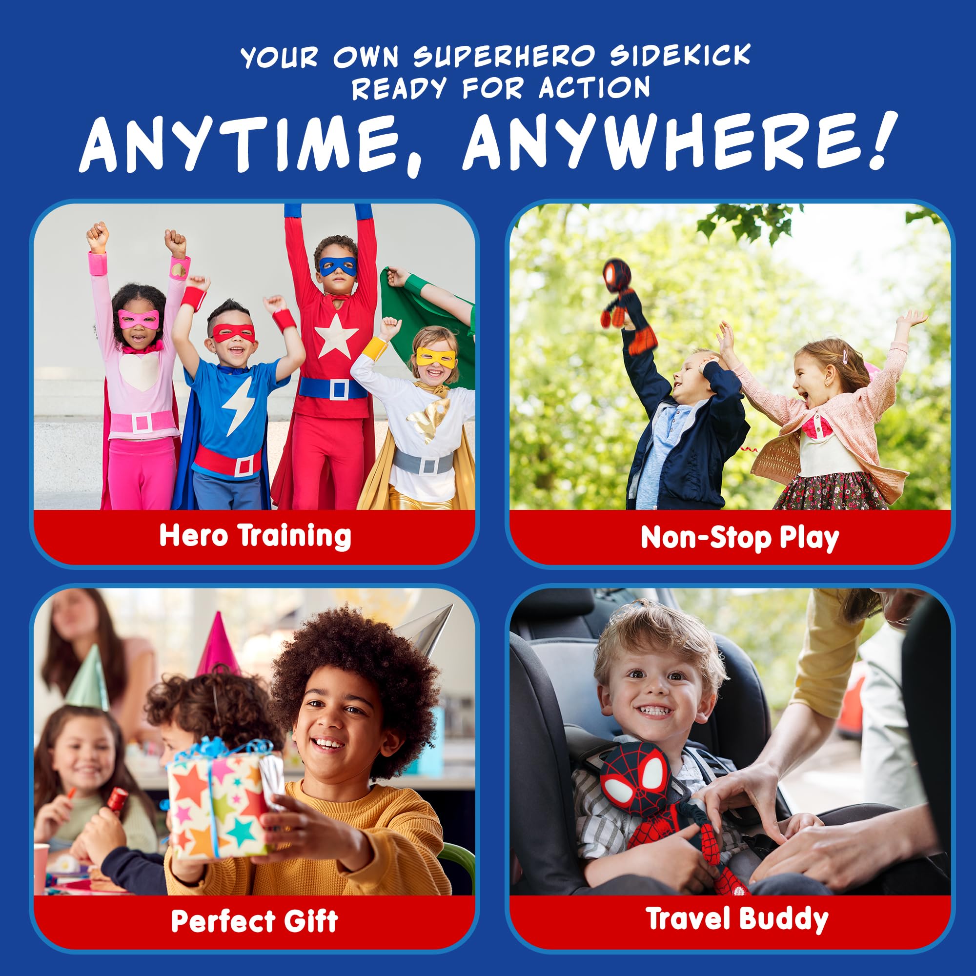 Marvel Spidey and His Amazing Friends Slingshot Plush Spin Toy - Stretchable Web-Slinging Action for Kids 12