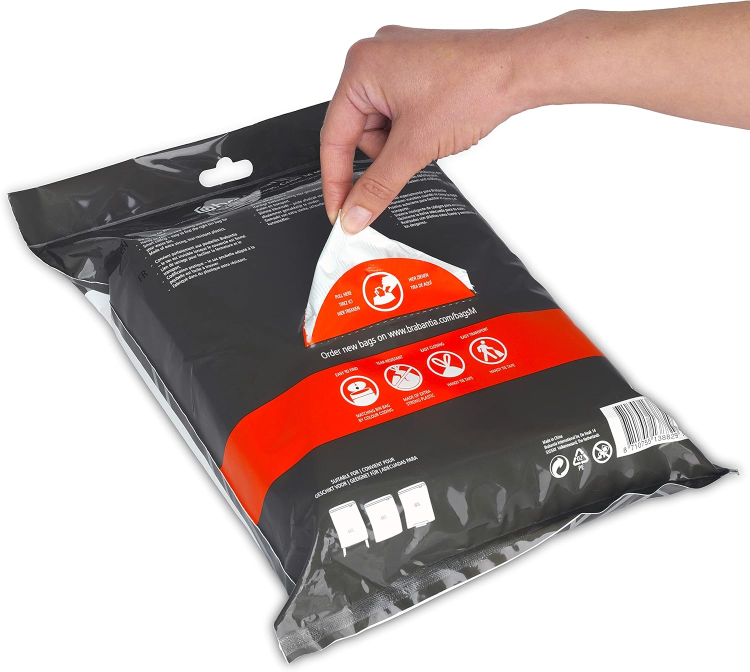 Brabantia - PerfectFit Bin Liners (Size M/60 Litre) Thick Plastic Trash Bag 6
