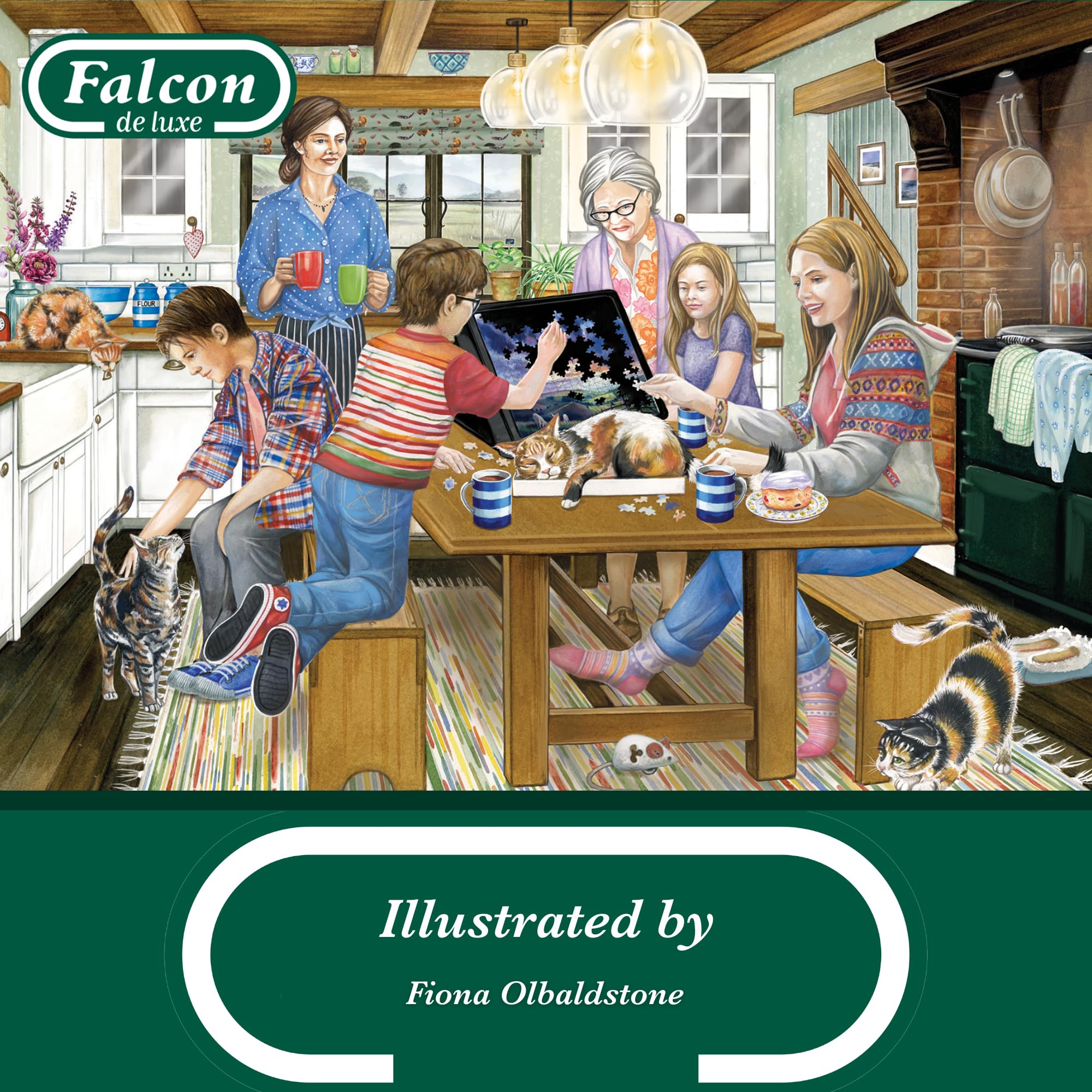 Falcon Afternoon Puzzling 500 Piece Jigsaw Puzzle - Illustrated by Fiona Obaldstone
