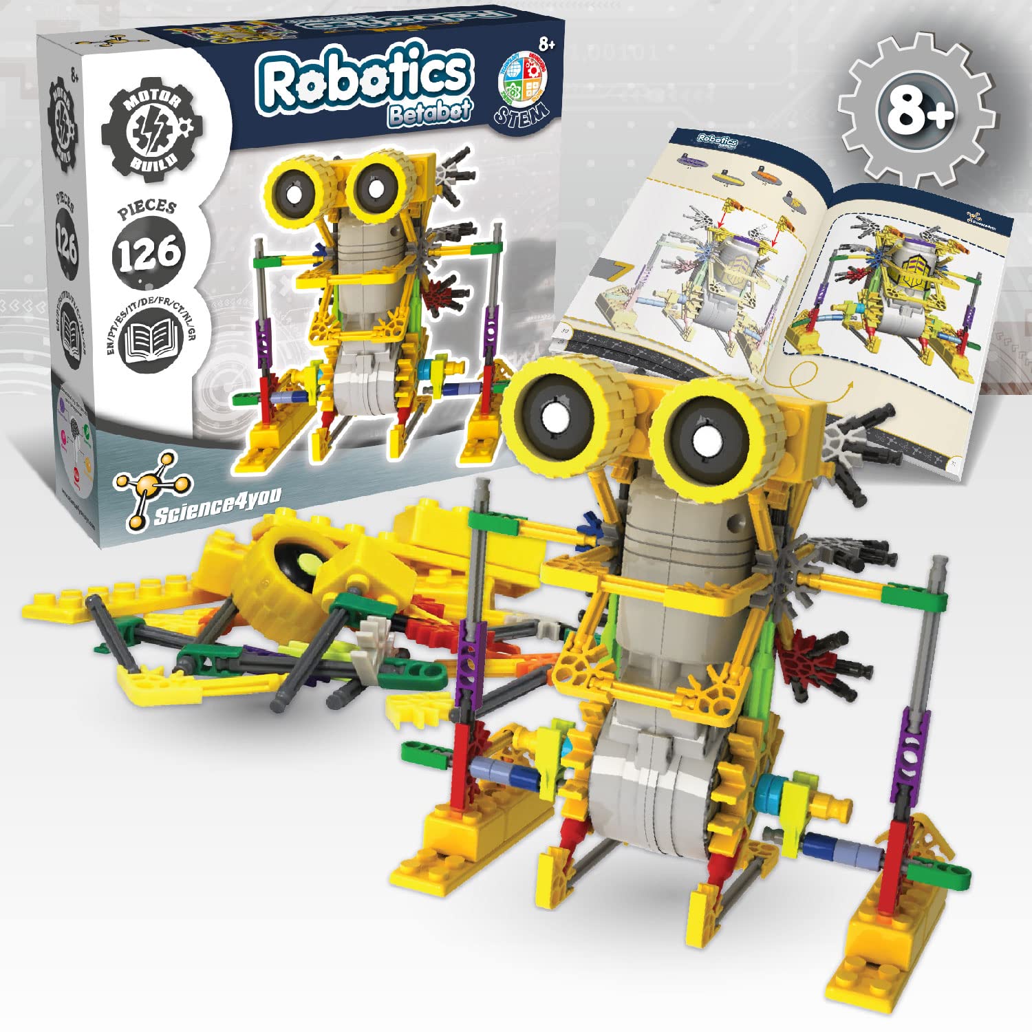 Science4you Betabot Robot Building Kit - 126-Piece STEM Construction Set for Kids 8-14 12
