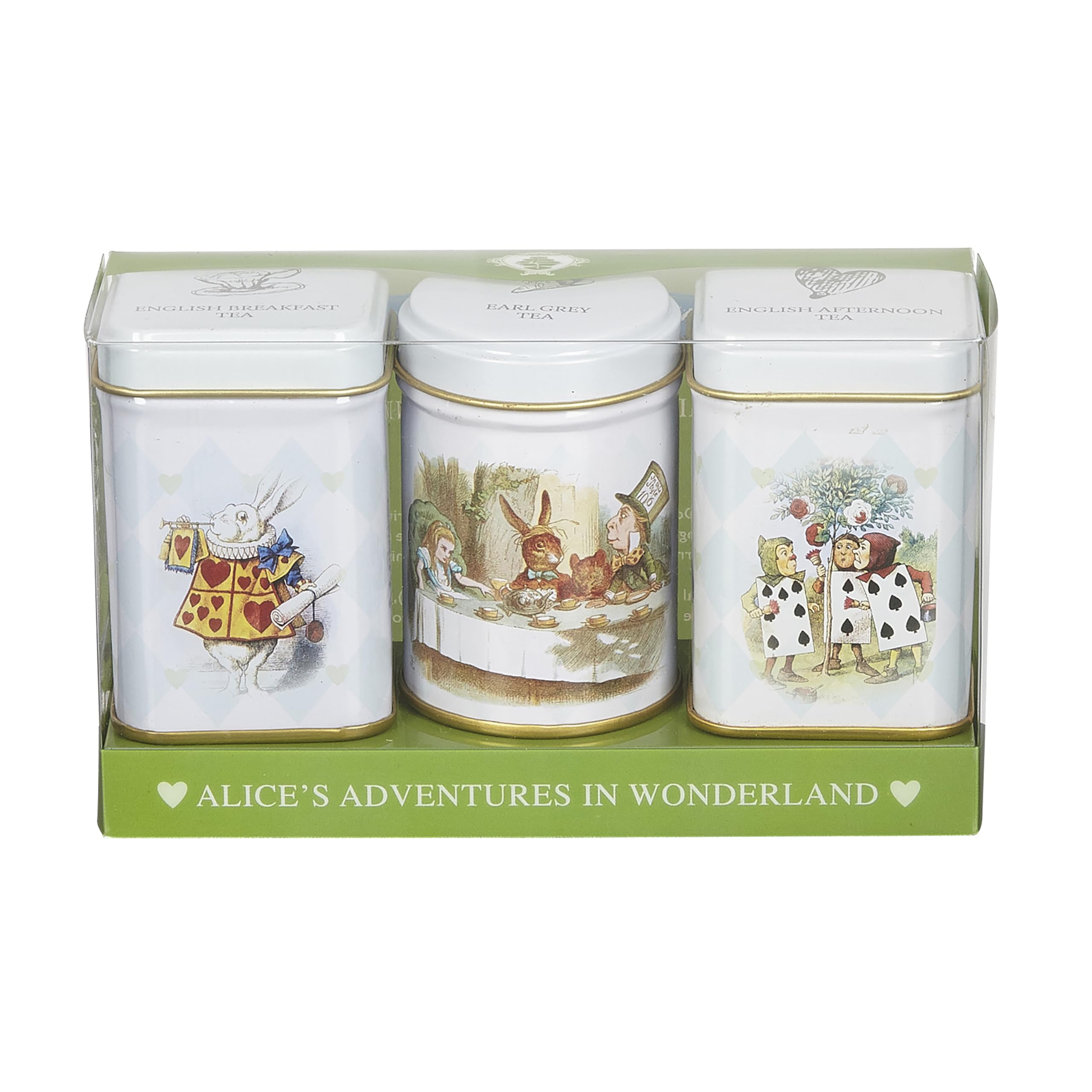 New English Teas Alice in Wonderland Triple Mini Tin Set - Loose Leaf Black Tea Collection 5