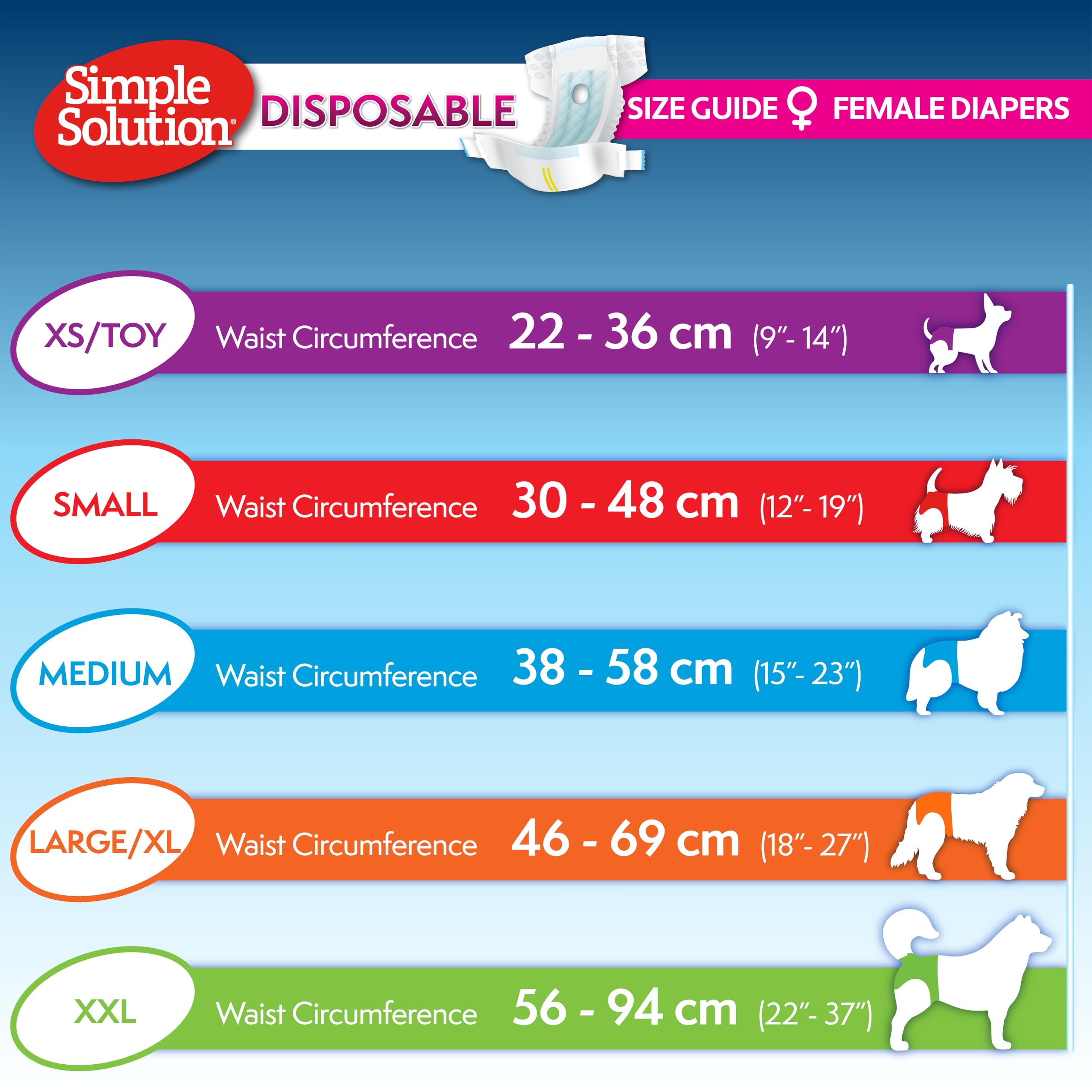 Simple Solution Disposable Dog Diapers for Female Dogs | Large Size (23-34 kg) | 12 Count 4