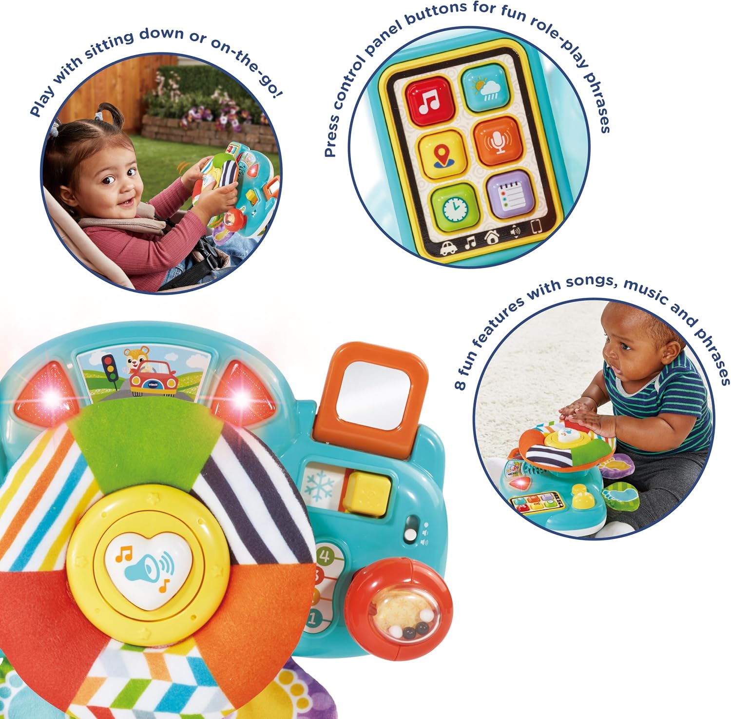 VTech Beep Beep Baby Driver - Interactive Steering Wheel Toy for 3 Months+ 11