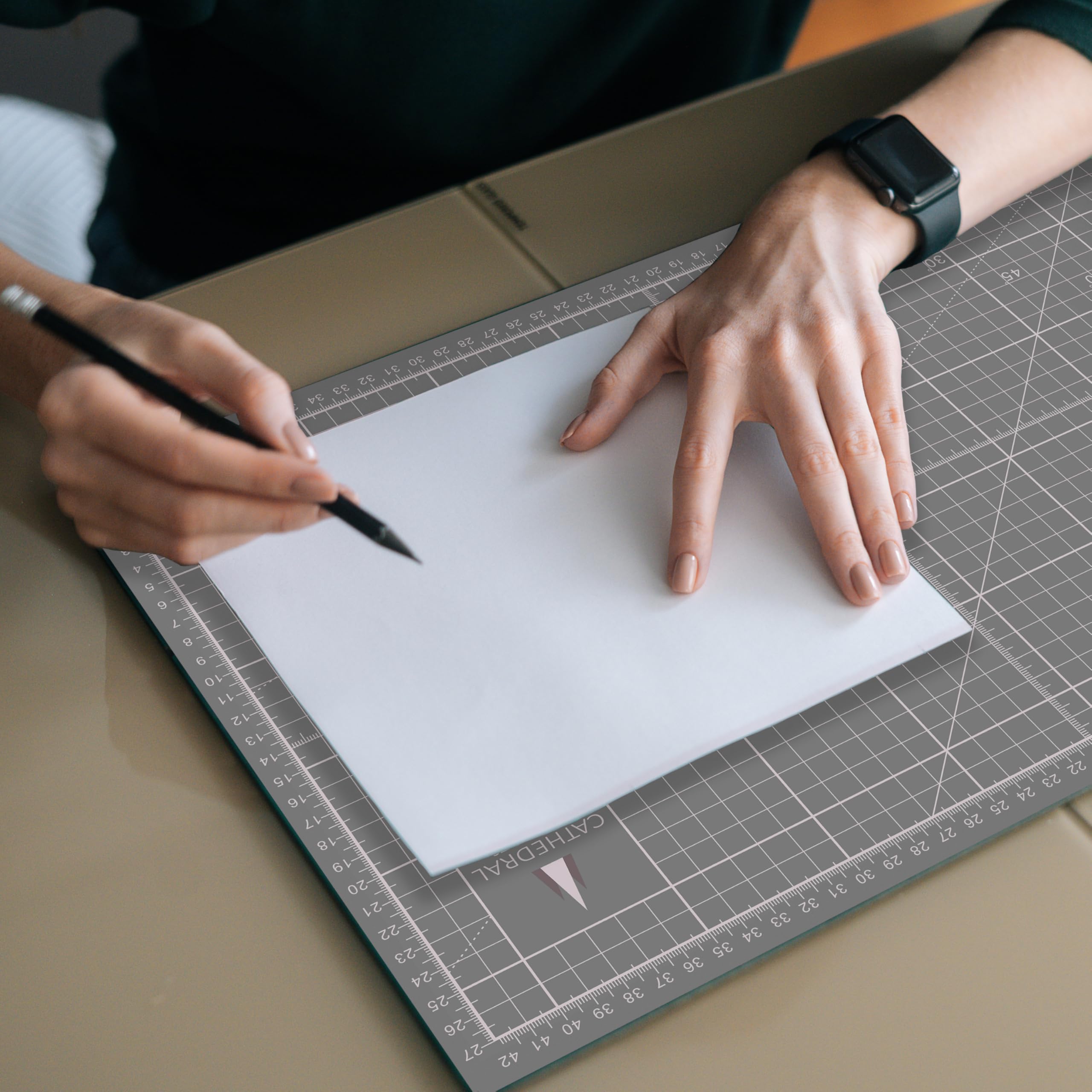 Cathedral Products A2 Double-Sided Self-Healing Cutting Mat | 3mm Thick | Grey 5