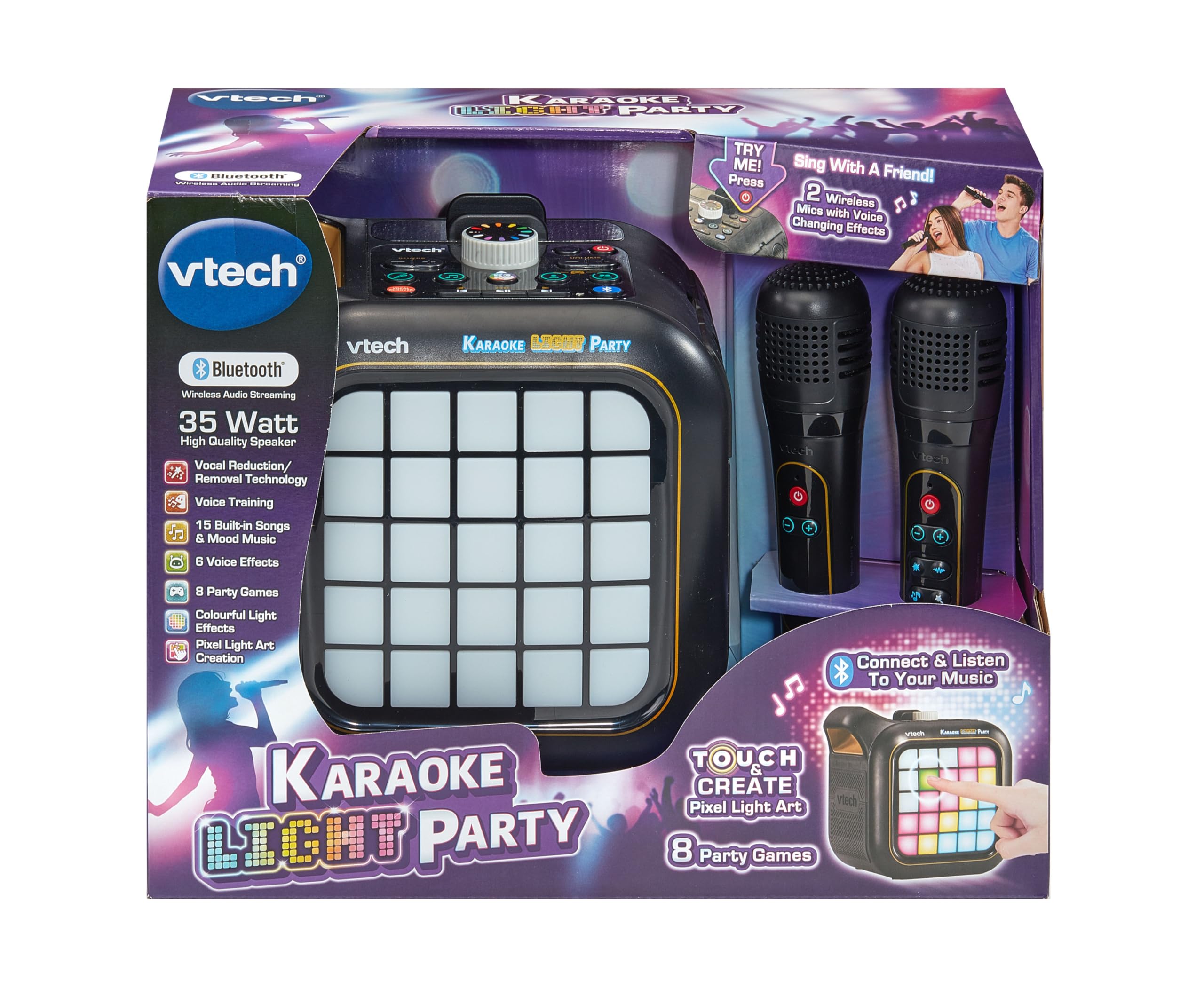 VTech Karaoke Light Party - Portable Bluetooth Karaoke Machine with 2 Wireless Microphones 16