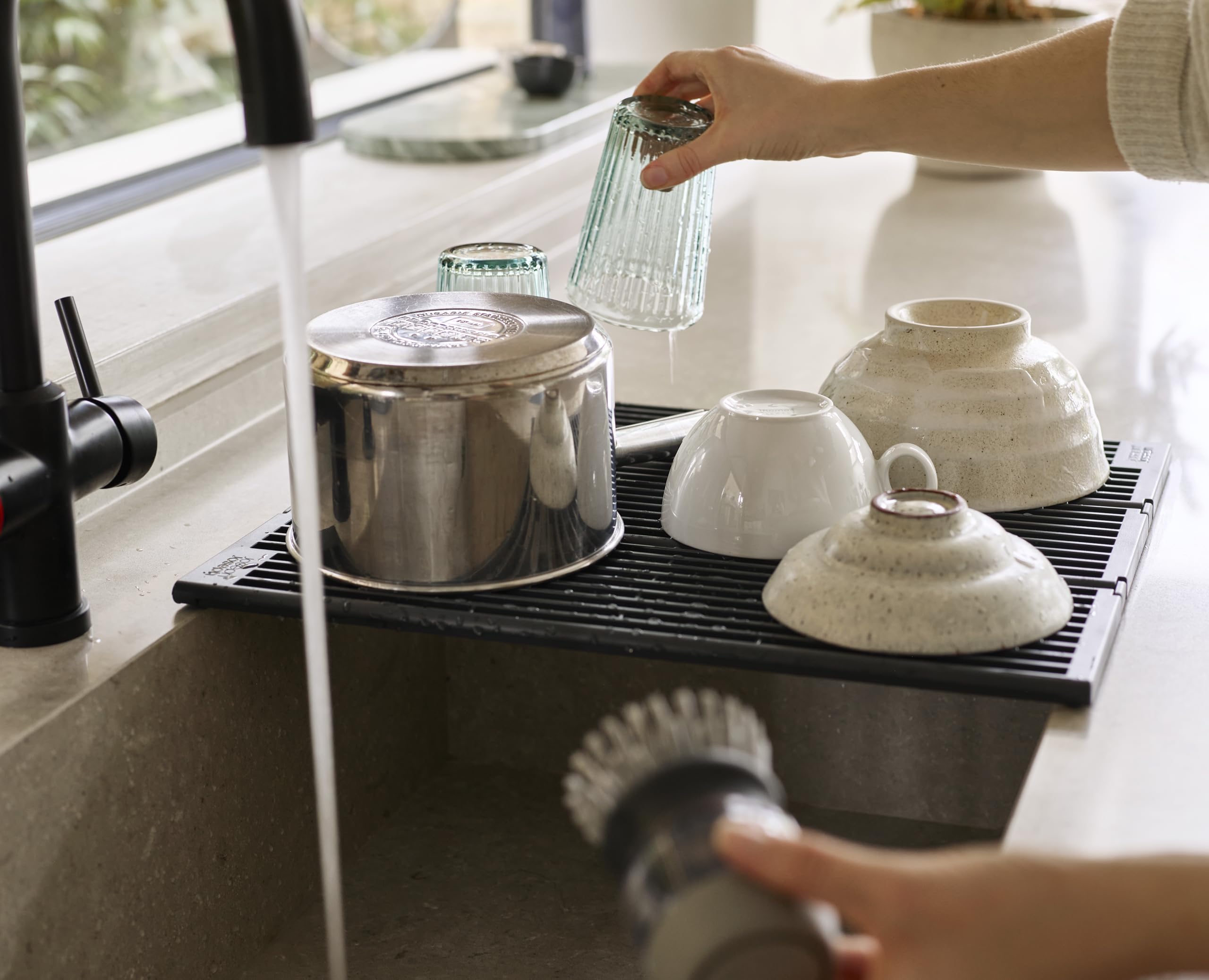 Joseph Joseph Platform Folding Over Sink Drainer - Fits Across Sink, Space-Saving Kitchen Drying Rack 5