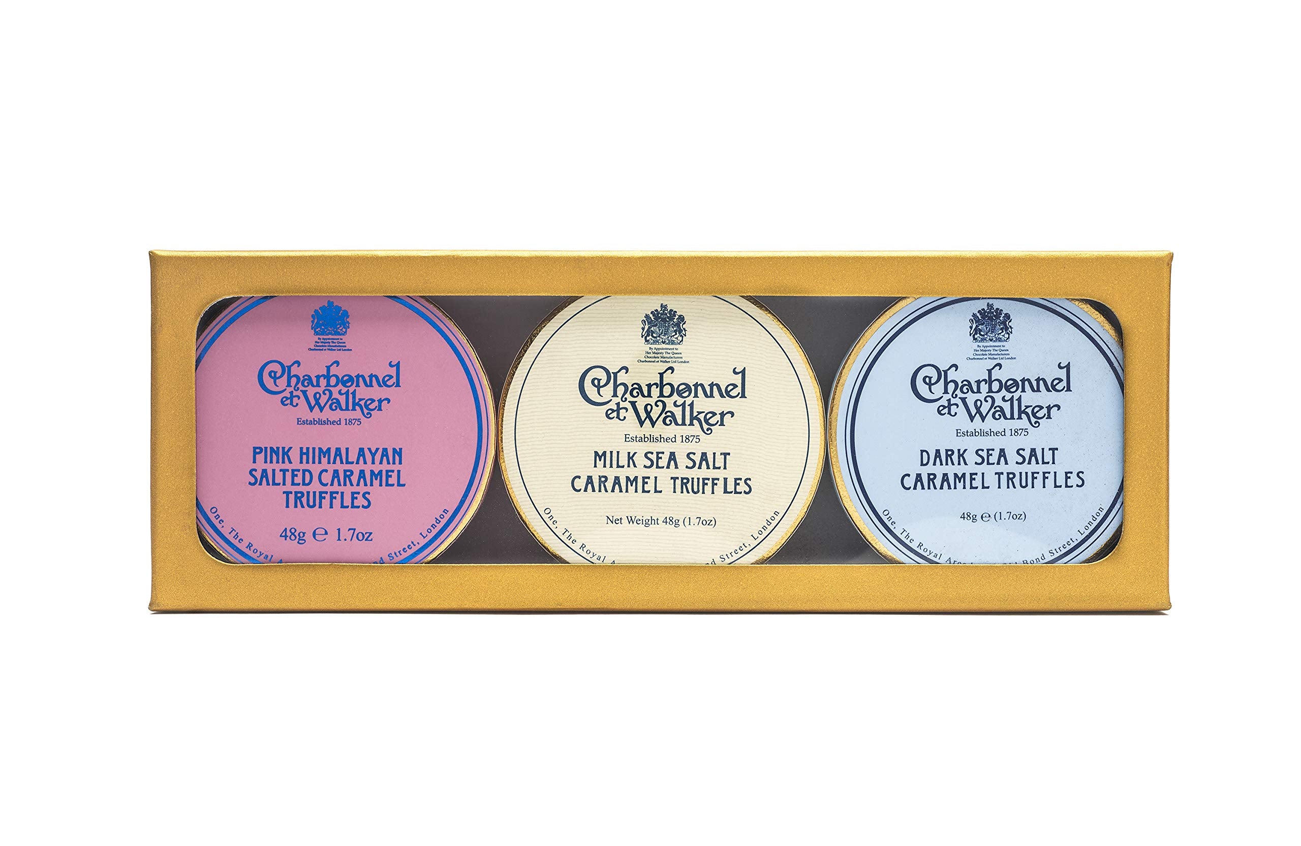 Charbonnel et Walker Dark, Milk and Pink Himalayan Salted Caramel Gift Set | 144g | Pack of 3 1