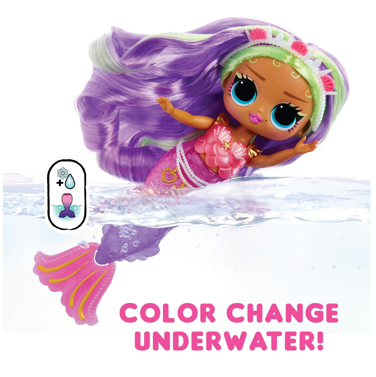 L.O.L. Surprise! Tweens Mermaid Cleo Clove Fashion Doll - Colour-Changing Tail, 25.4 cm, Age 4+