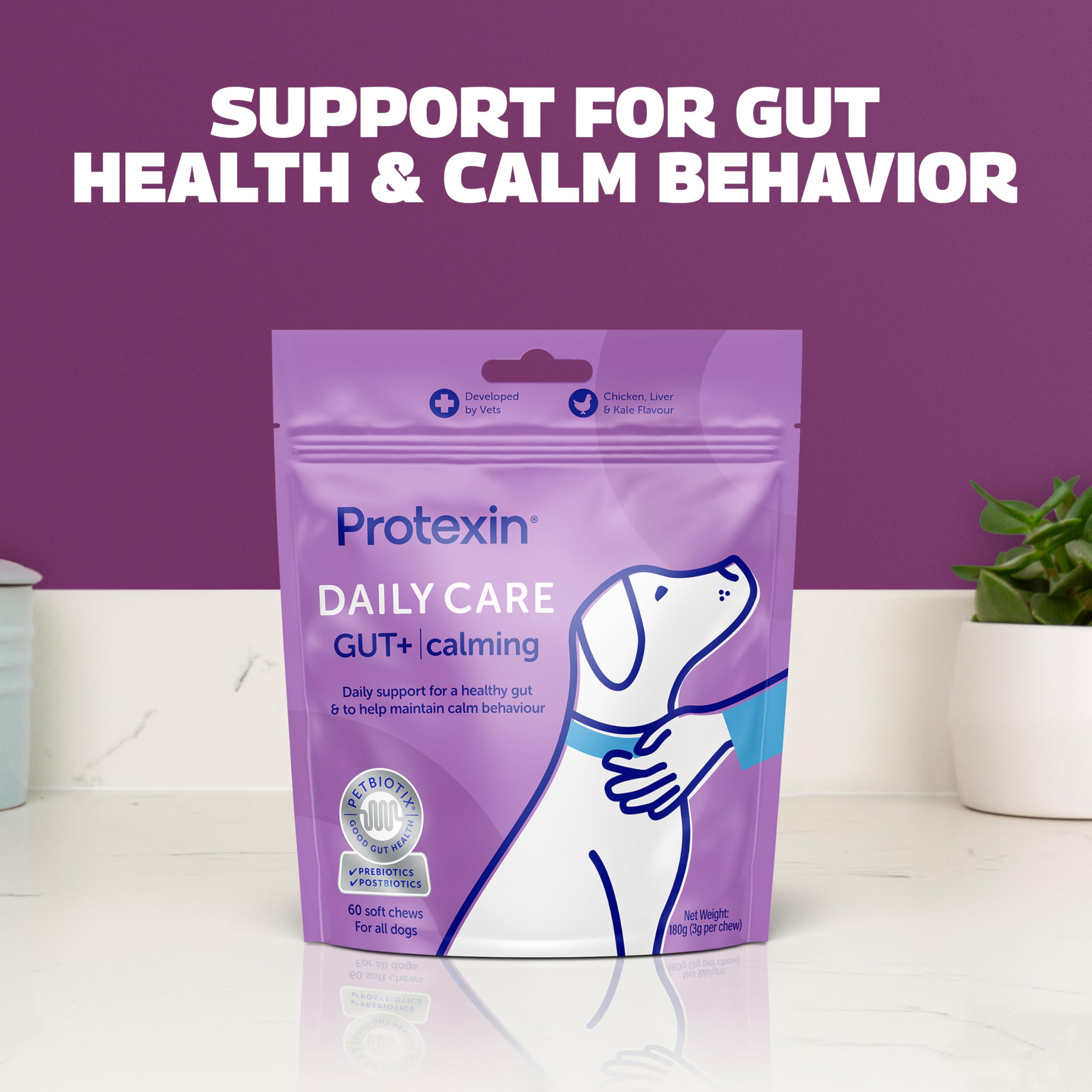Protexin Daily Care Gut+ Calming Probiotic Chews for Dogs - 200g