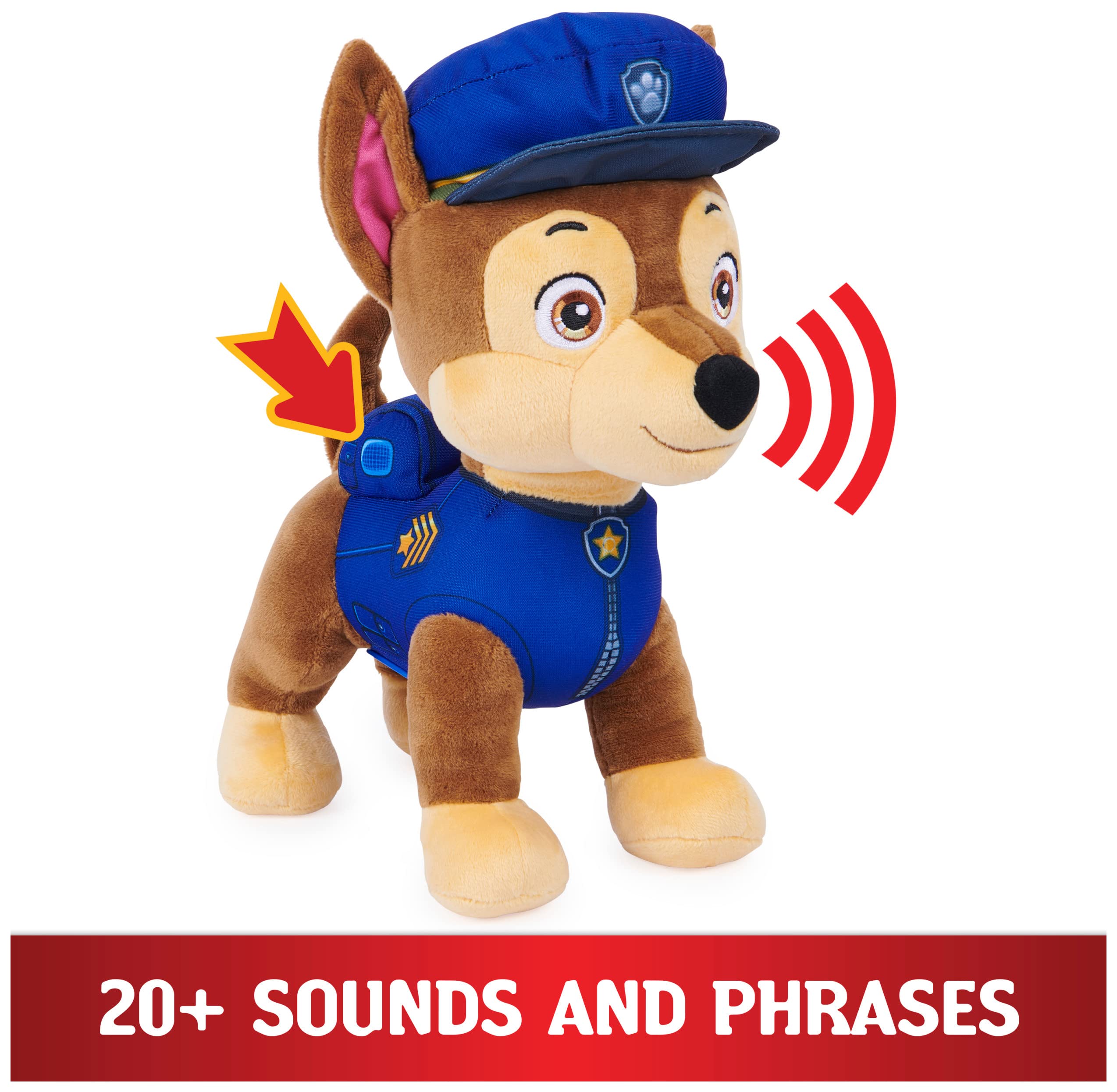 PAW Patrol Talking Chase Interactive Plush Toy - 30.5 cm with Sounds, Phrases & Wagging Tail 3