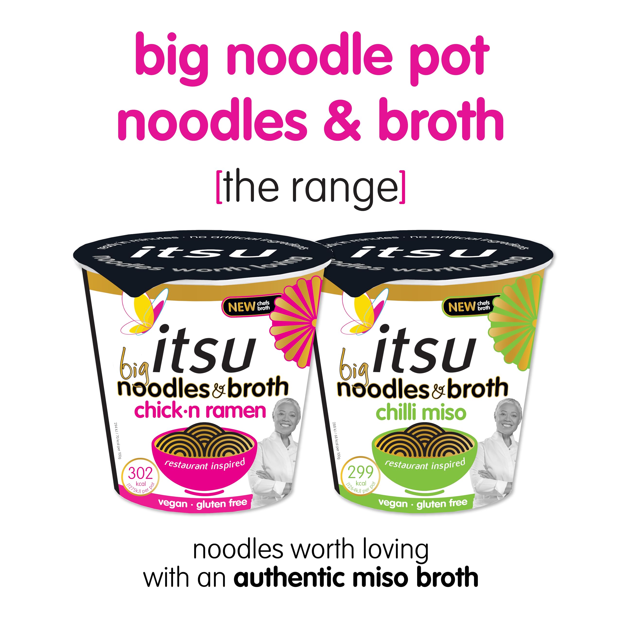 Itsu Big Chickn Ramen Instant Noodles & Broth Pot 93g - Pack of 4 | Gluten Free | Vegan | Quick-to-Make Japanese Style Noodles 3