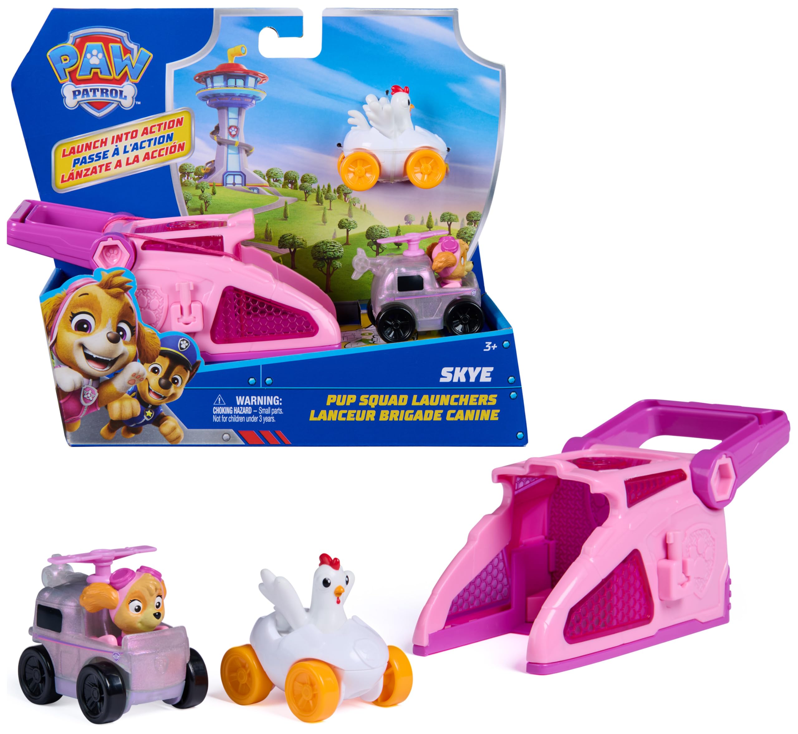 Paw Patrol Pup Squad Launchers 2-Pack with Chickaletta Vehicle | Ages 3-9 | Multicolor Plastic