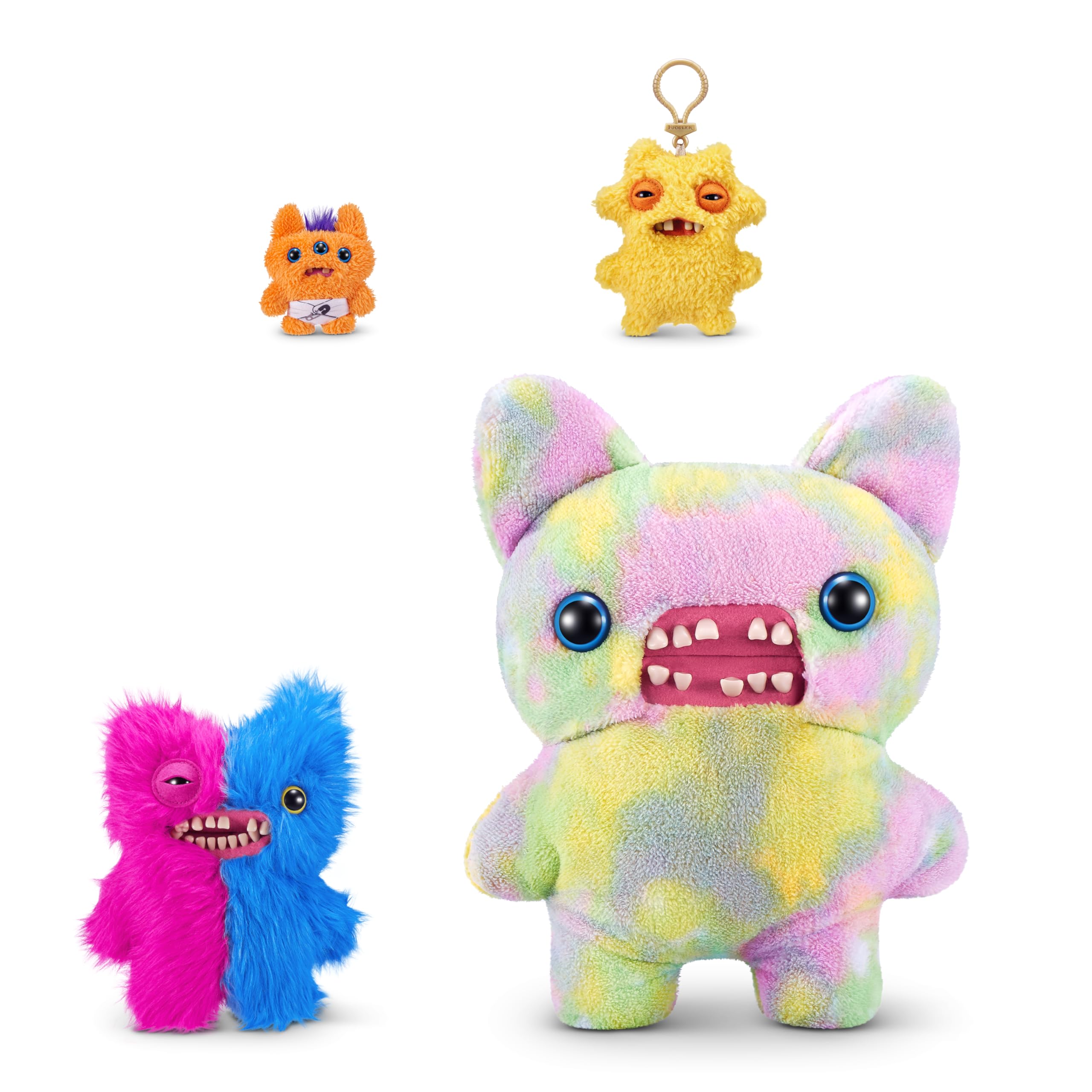 Fuggler Misfit Monsters 9-inch Series 1 - Mr Screech & Mr Buttons Pink & Blue Plush Toy Set 5