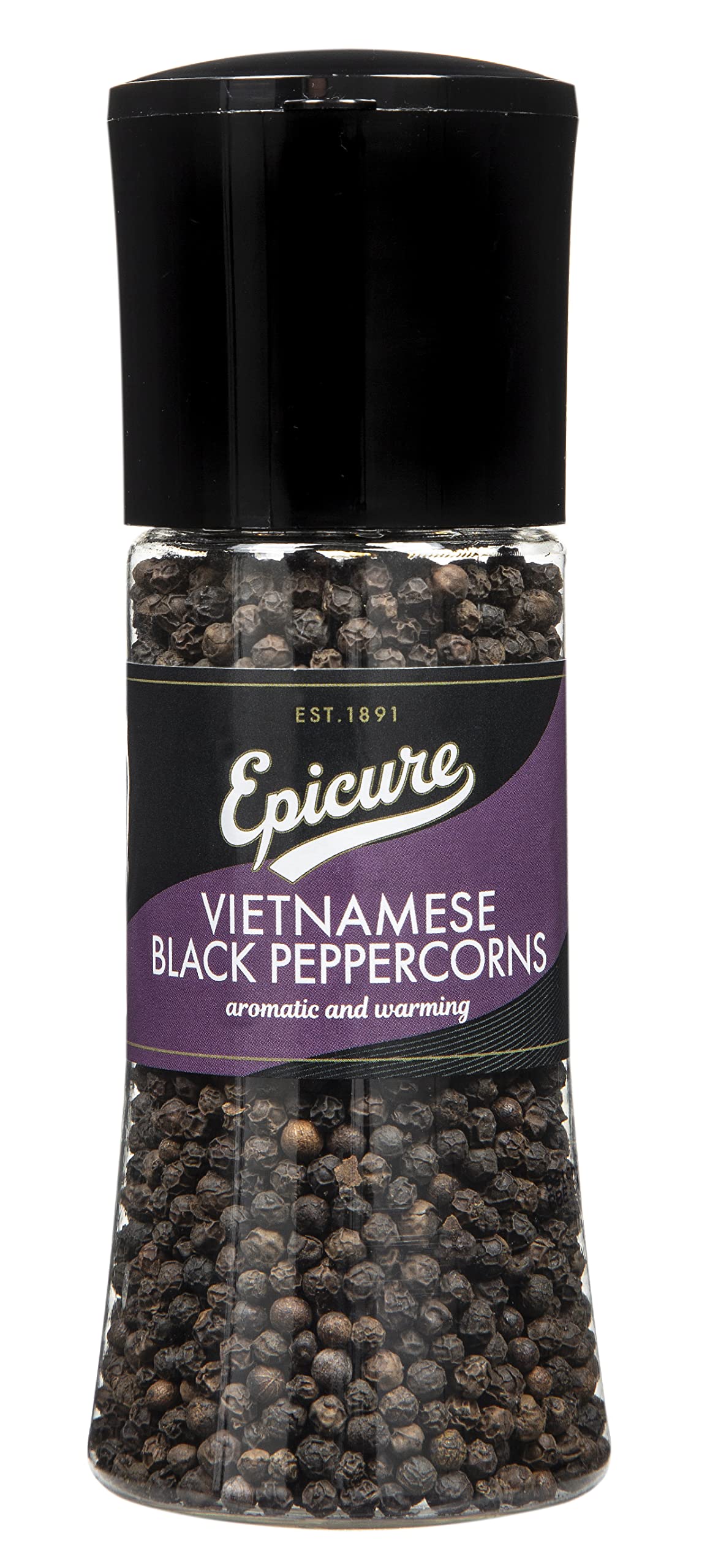 Epicure - Vietnamese Black Peppercorns Freshly Ground Seasoning Grinder