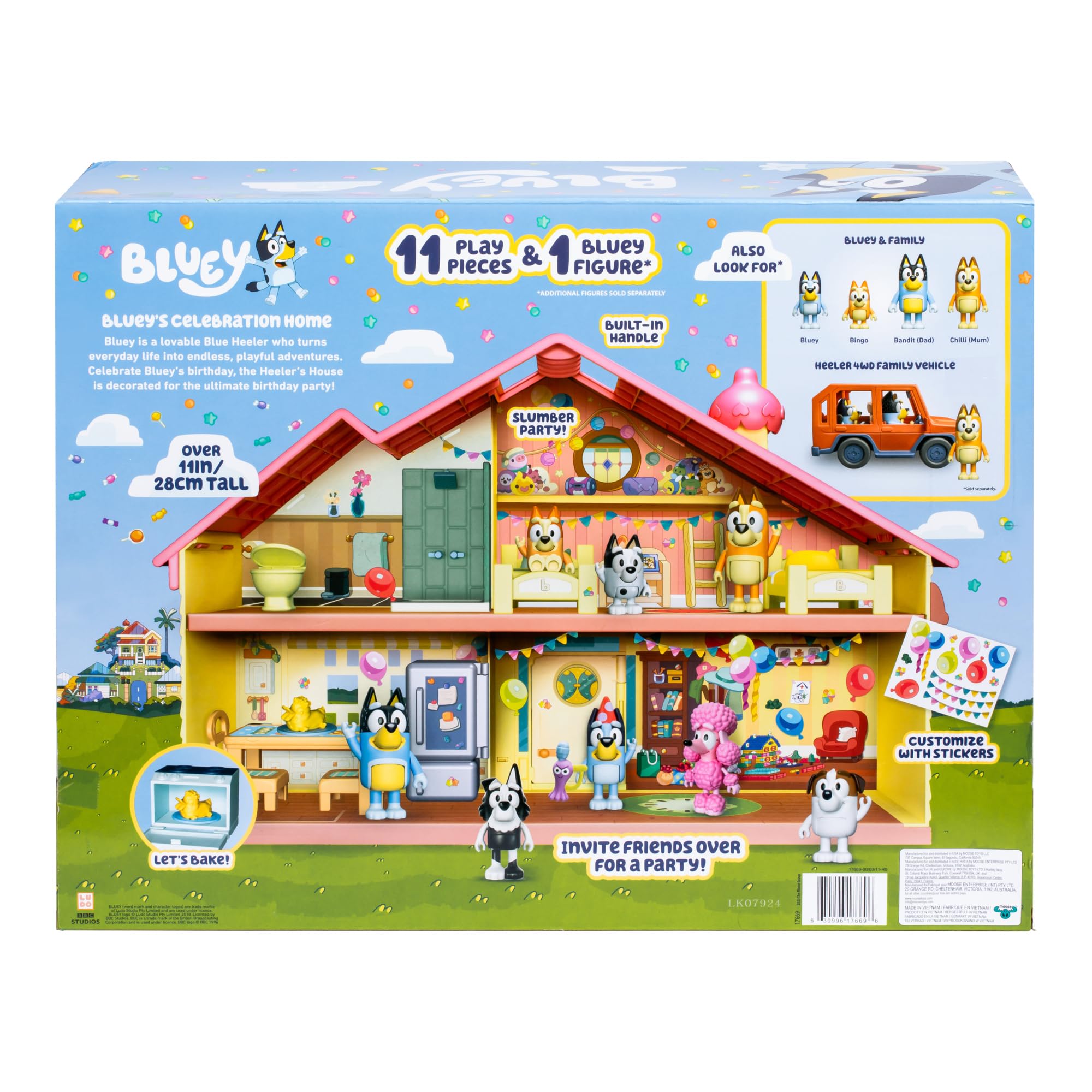 Bluey Celebration Home Playset - 11-Piece Playset with Exclusive Figure, Ages 3+ 4