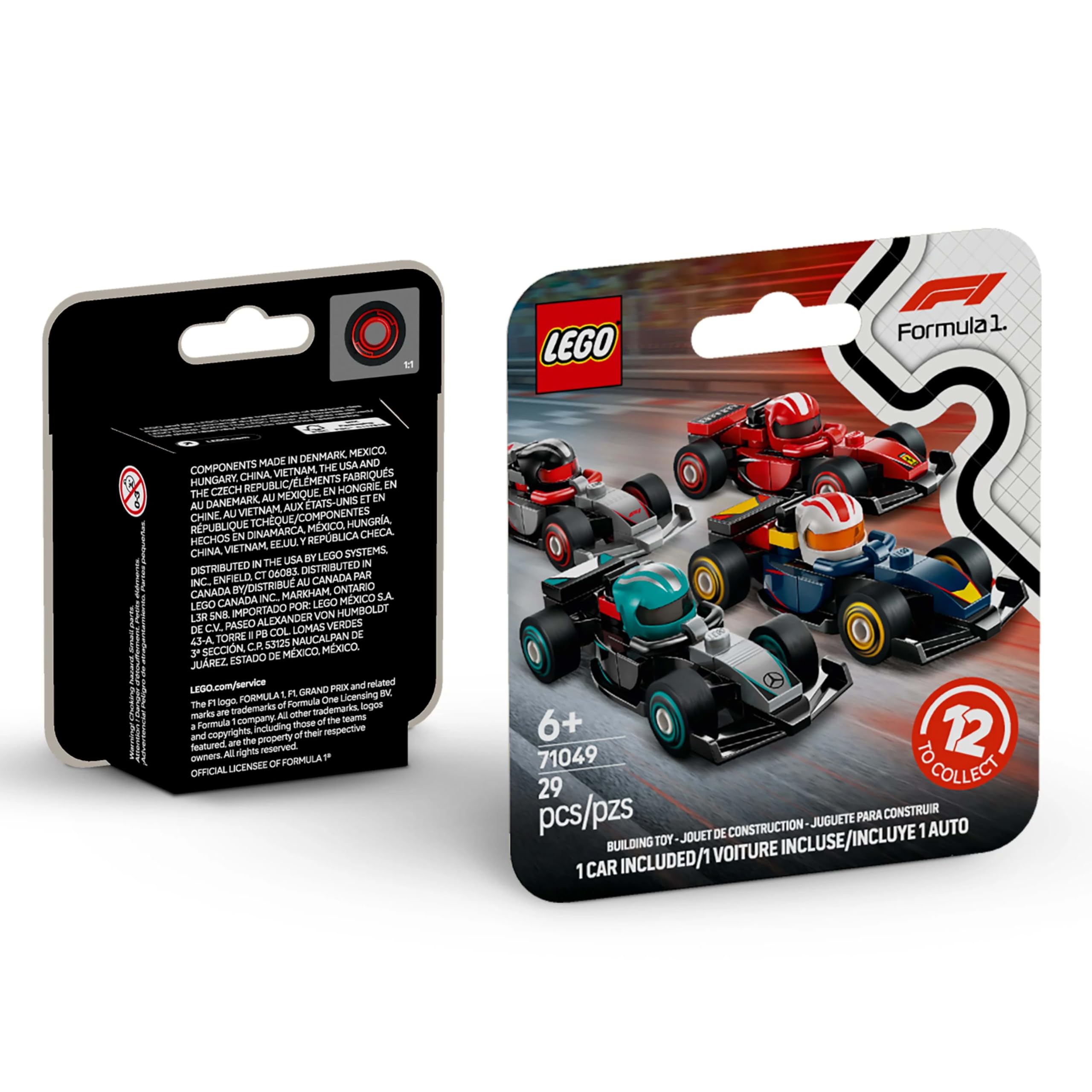 LEGO F1 Collectible Race Cars - 1 of 12 Mini Buildable Models with Moving Wheels for Kids 6+