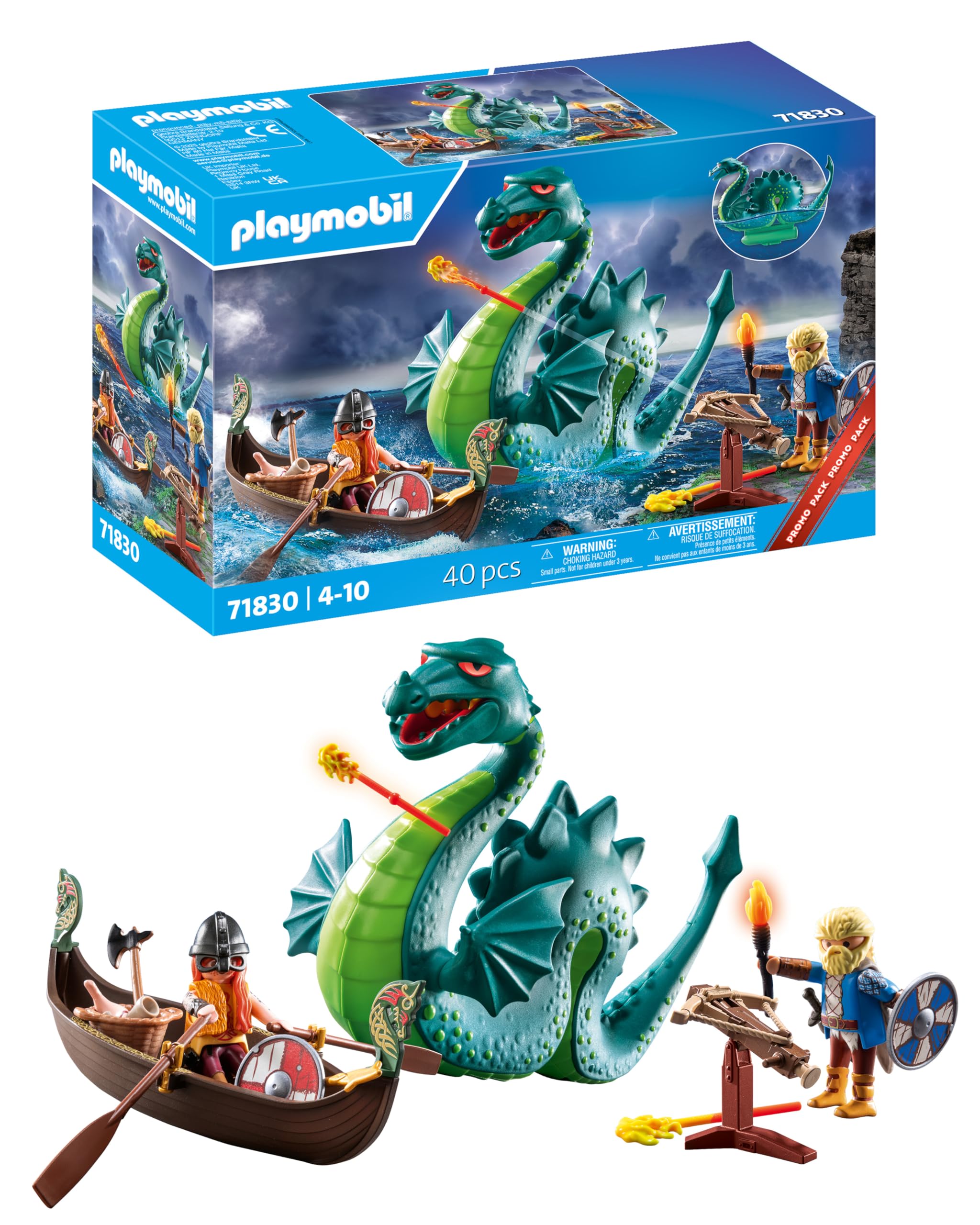 Playmobil Viking with Sea Monster Playset - Action-Packed Adventure for Ages 4+