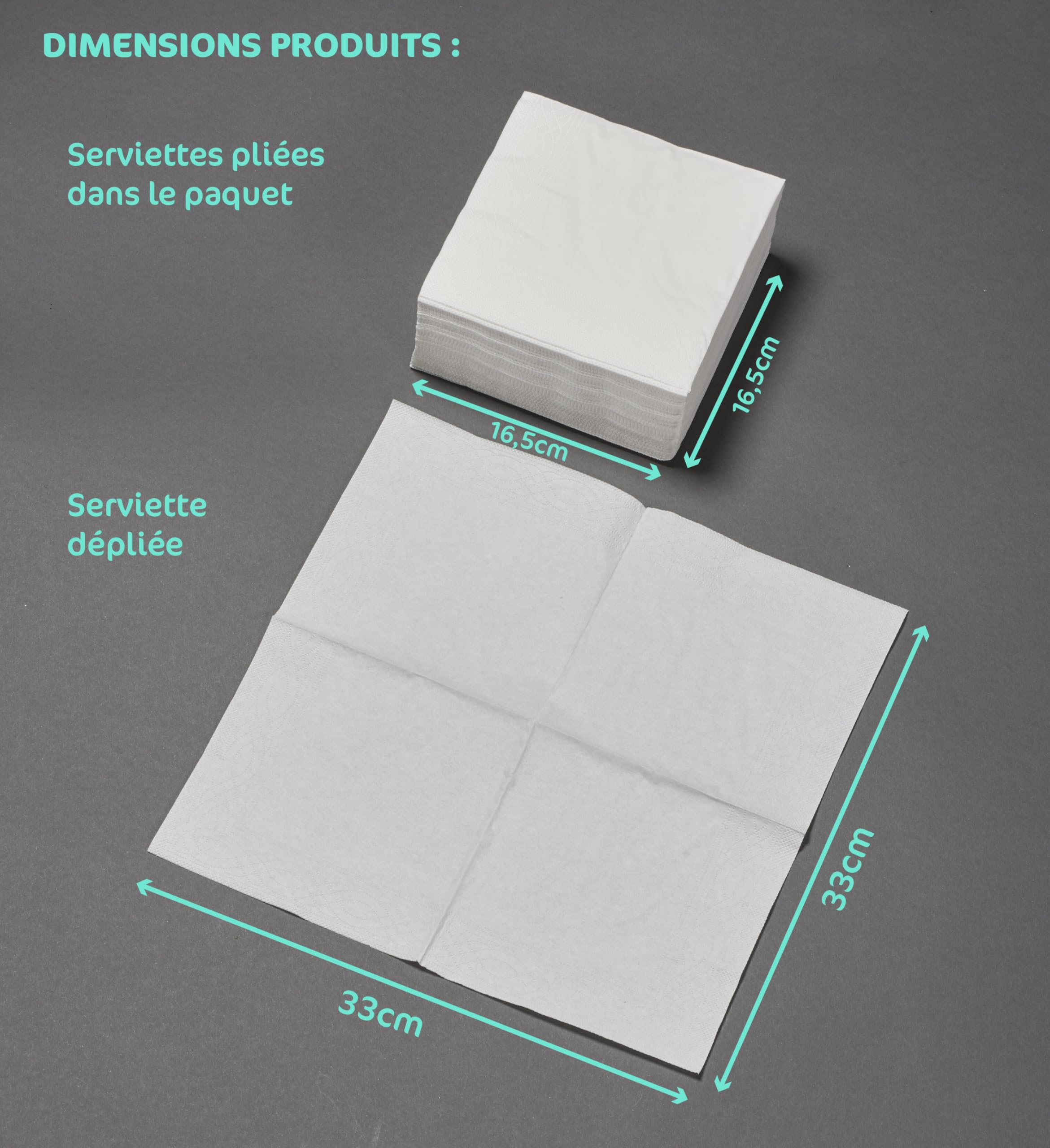 Le Nappage FSC®-zertifizierte schwarze 2-lagige Servietten 33 x 33 cm – 50 Stück 4