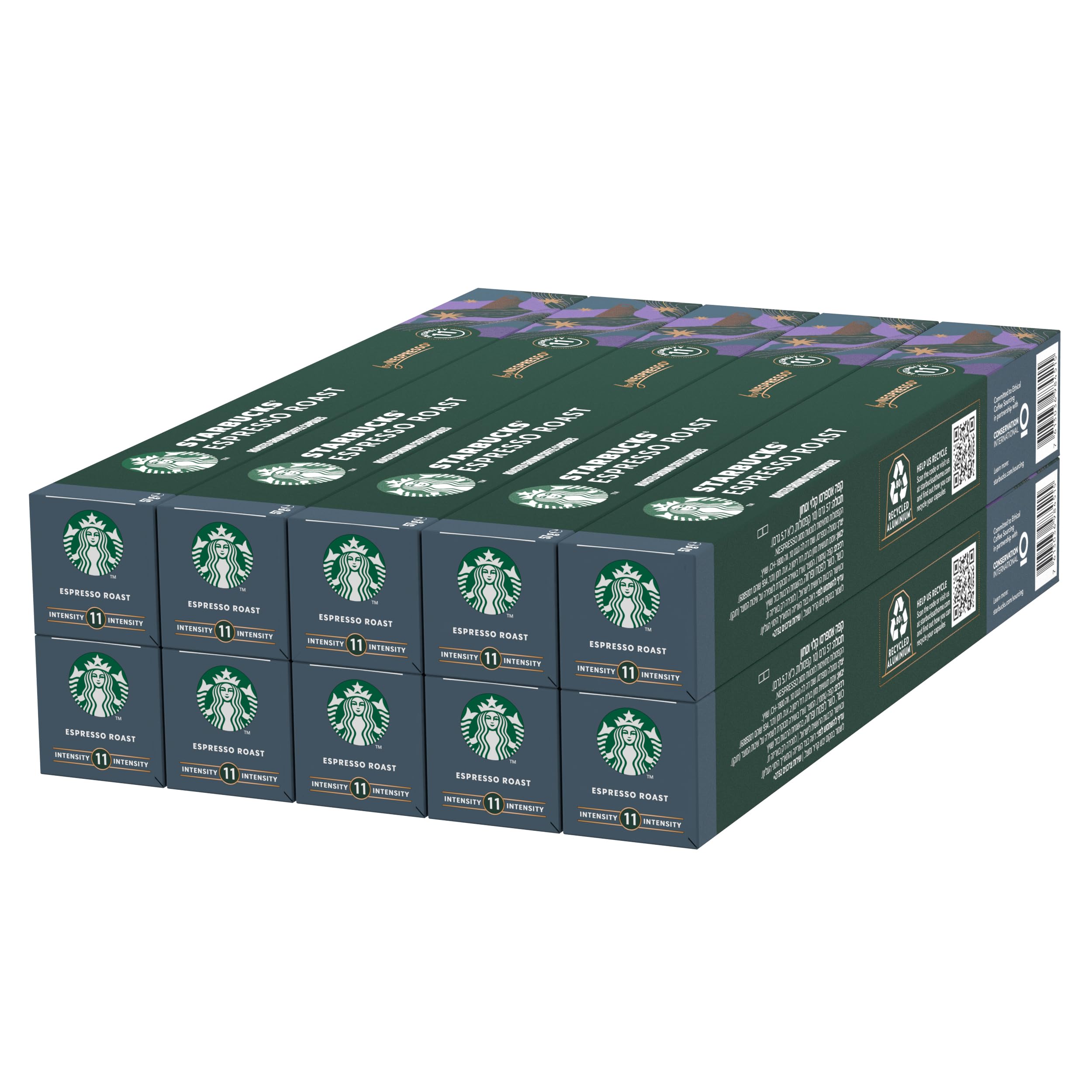 STARBUCKS Espresso Roast Dark Roast Coffee Capsules for Nespresso Machines | 10 Count
