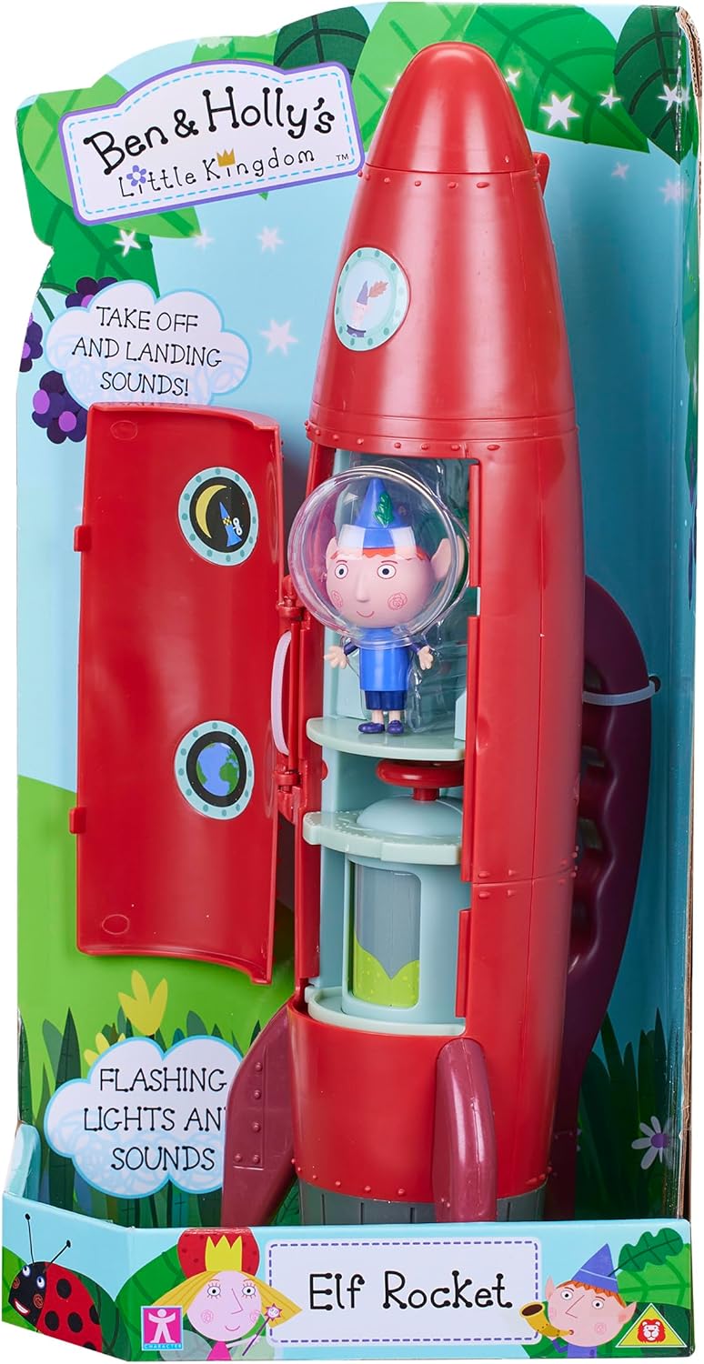 Ben & Holly 07713 Electronic Elf Rocket - Light-Up Vehicle with Sounds & Ben Elf Figure for Ages 3+
