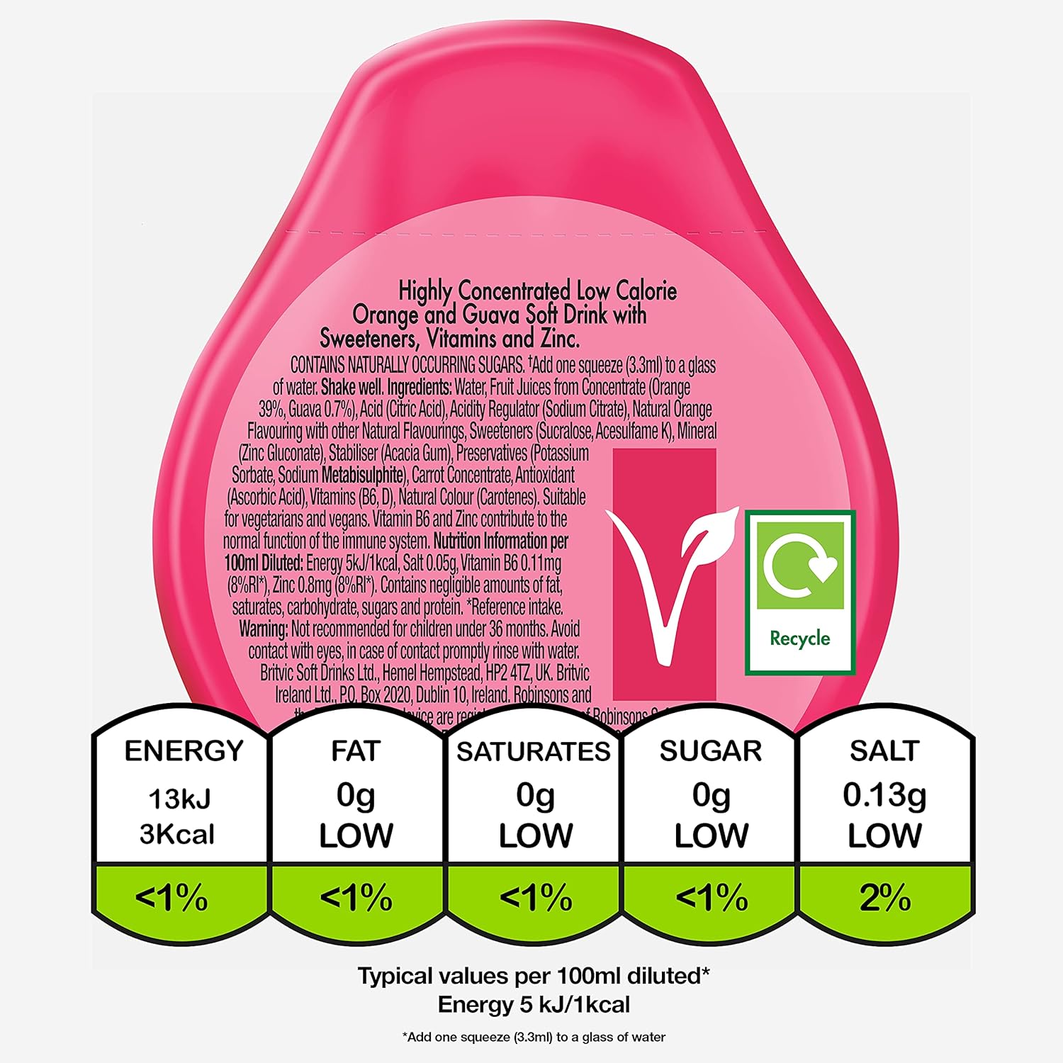 Robinsons Immunity Benefit Drops Orange &amp; Guavenkürbis mit Vitamin B6 und Zink – 66 ml 4