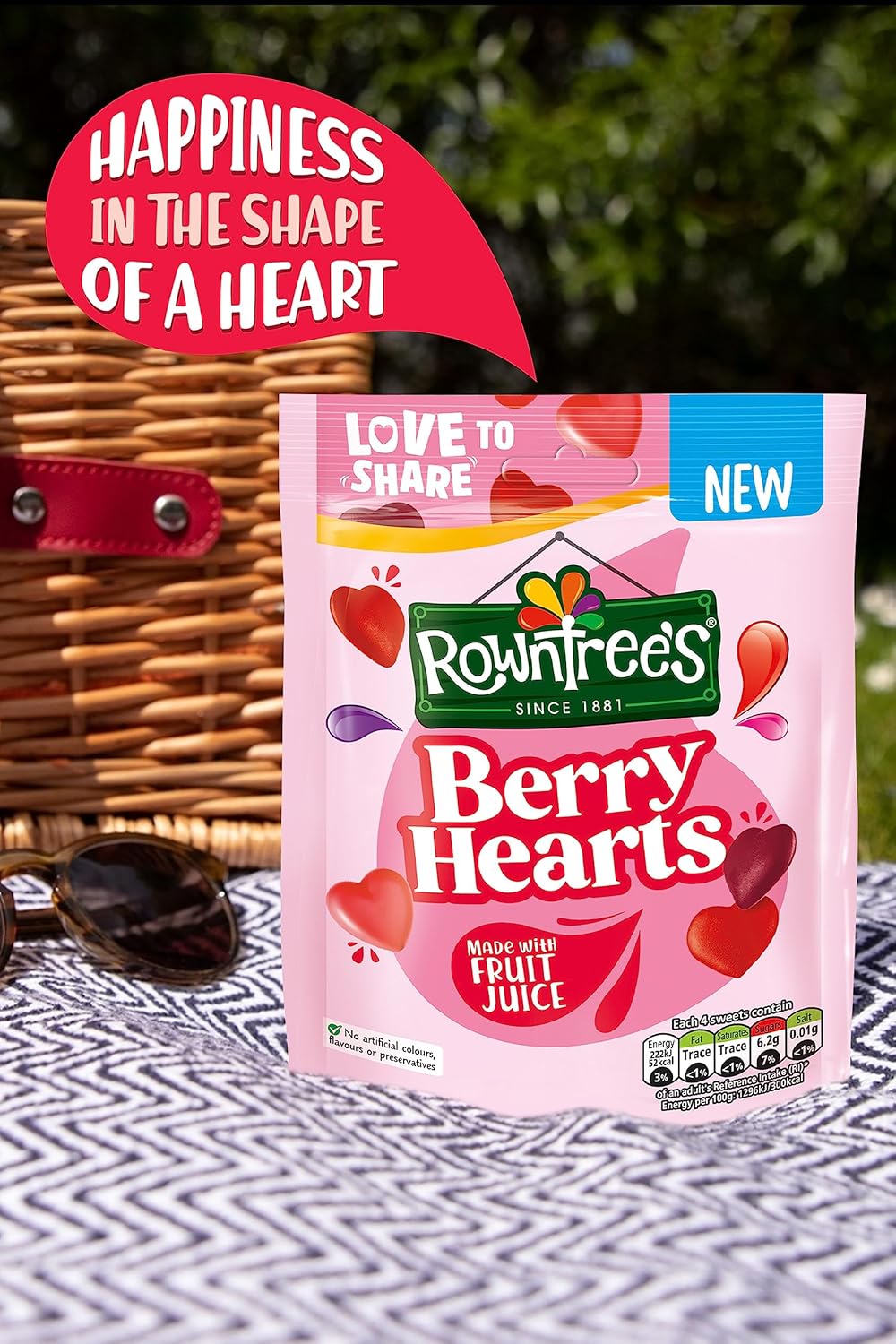 Nestlé Rowntree’s Berry Hearts Fruity Chewy Sweets, 115g