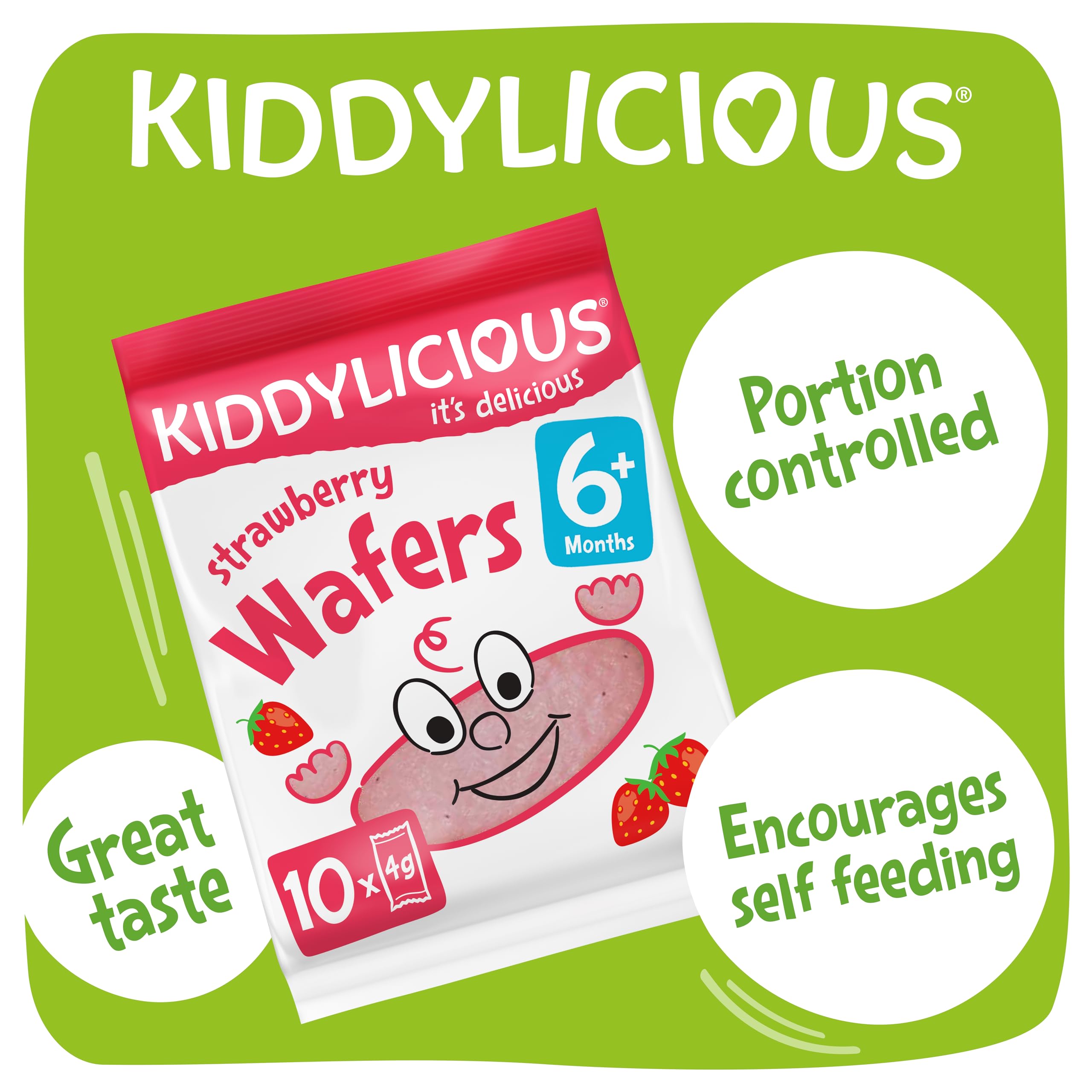 Kiddylicious - Strawberry Mini Wafers Gluten Free Dairy Free Kids Snack 3
