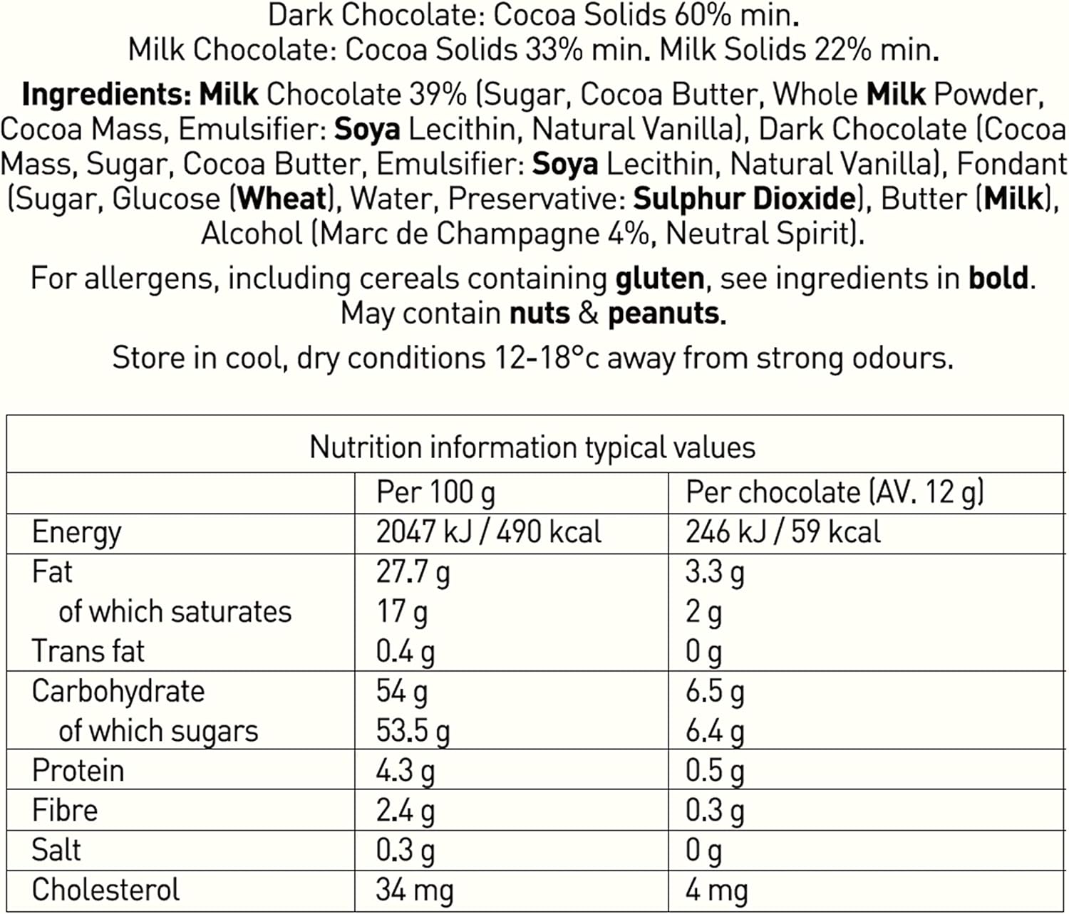 Holdsworth - Marc de Champagne Milk Chocolate Truffles Treat Bag, 100g 3