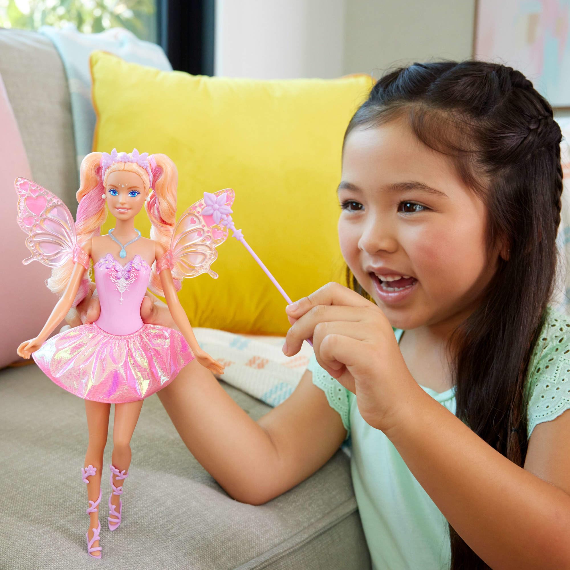 Barbie Fairy Doll with Color-Changing Wand & Fashion Accessories - Ages 3+ 6