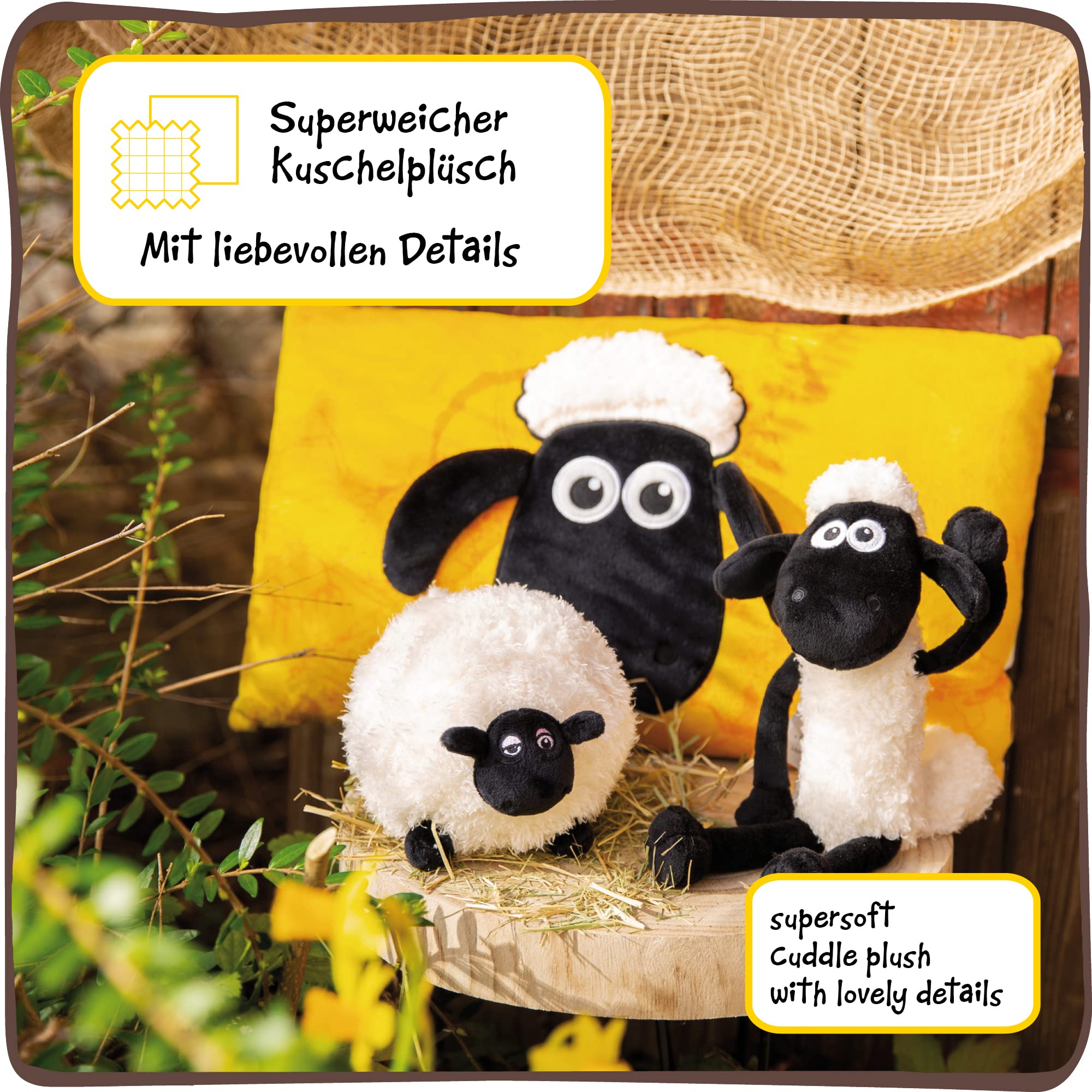 Nici Shaun the Sheep 35 cm Plush Toy - Soft Cuddly Stuffed Animal for Kids