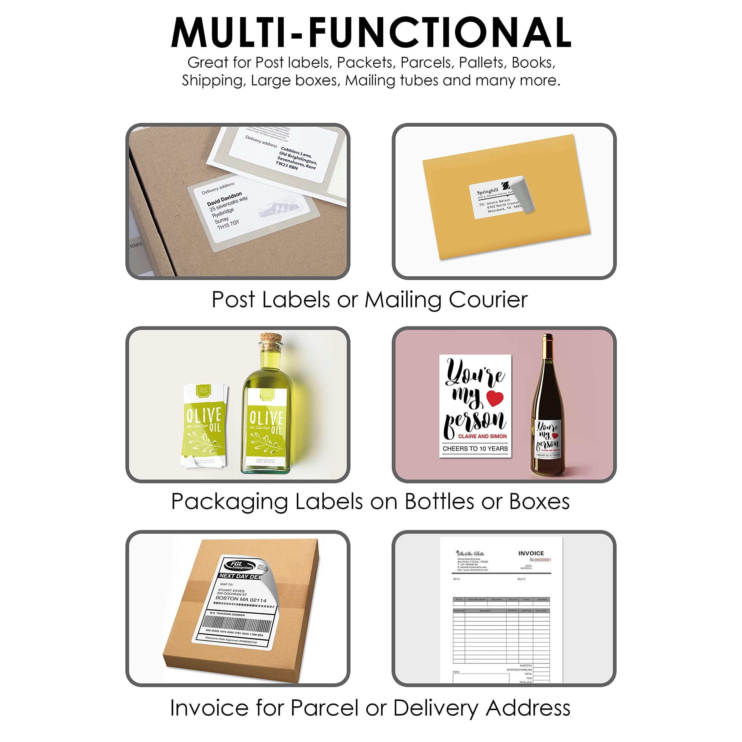iSOUL Address Labels - 525 Total Labels | 21 Per A4 Sheet | Matte White Self-Adhesive 2