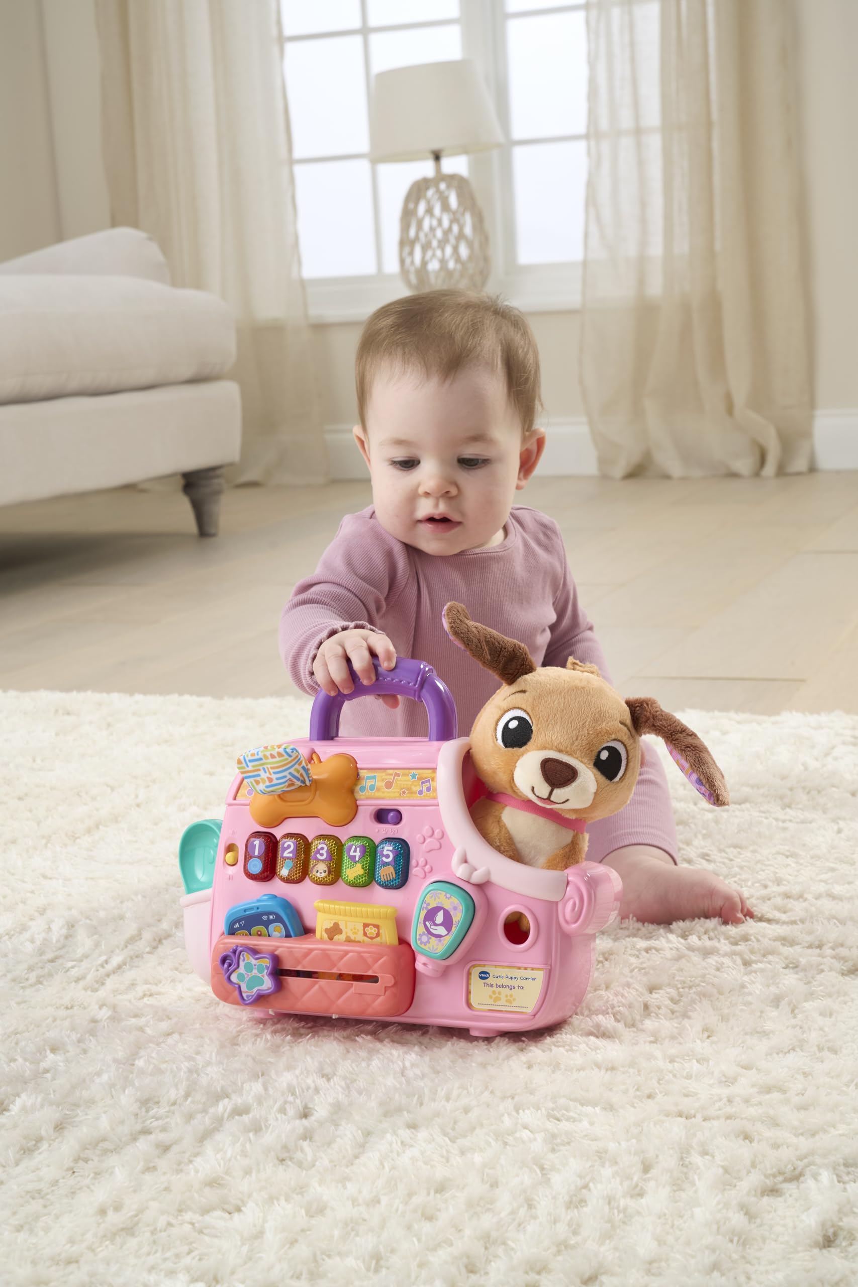 VTech Baby Cutie Puppy Carrier - Interactive Role-Play Toy for Toddlers 9M+ 5