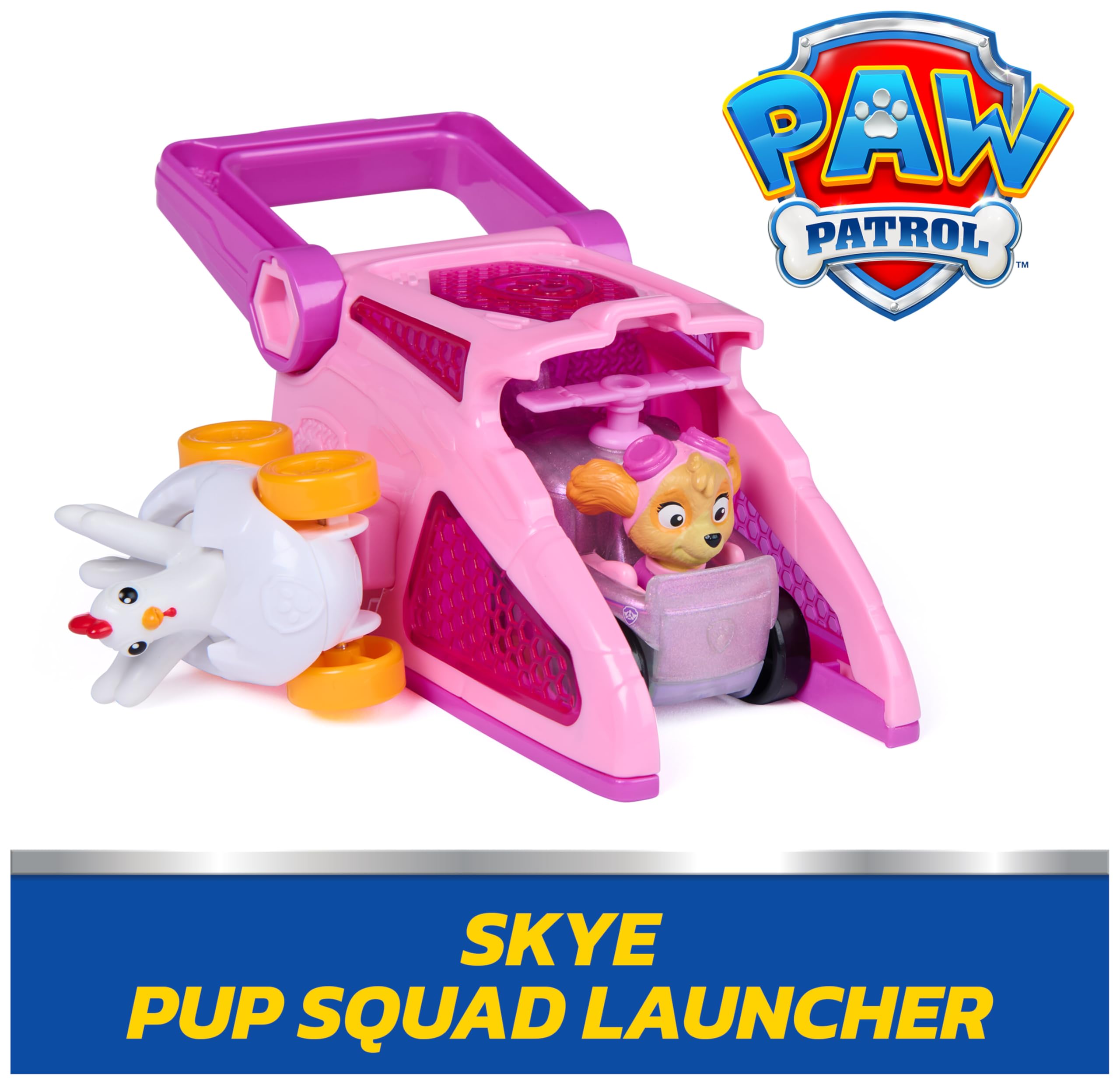 Paw Patrol Pup Squad Launchers 2-Pack with Chickaletta Vehicle | Ages 3-9 | Multicolor Plastic