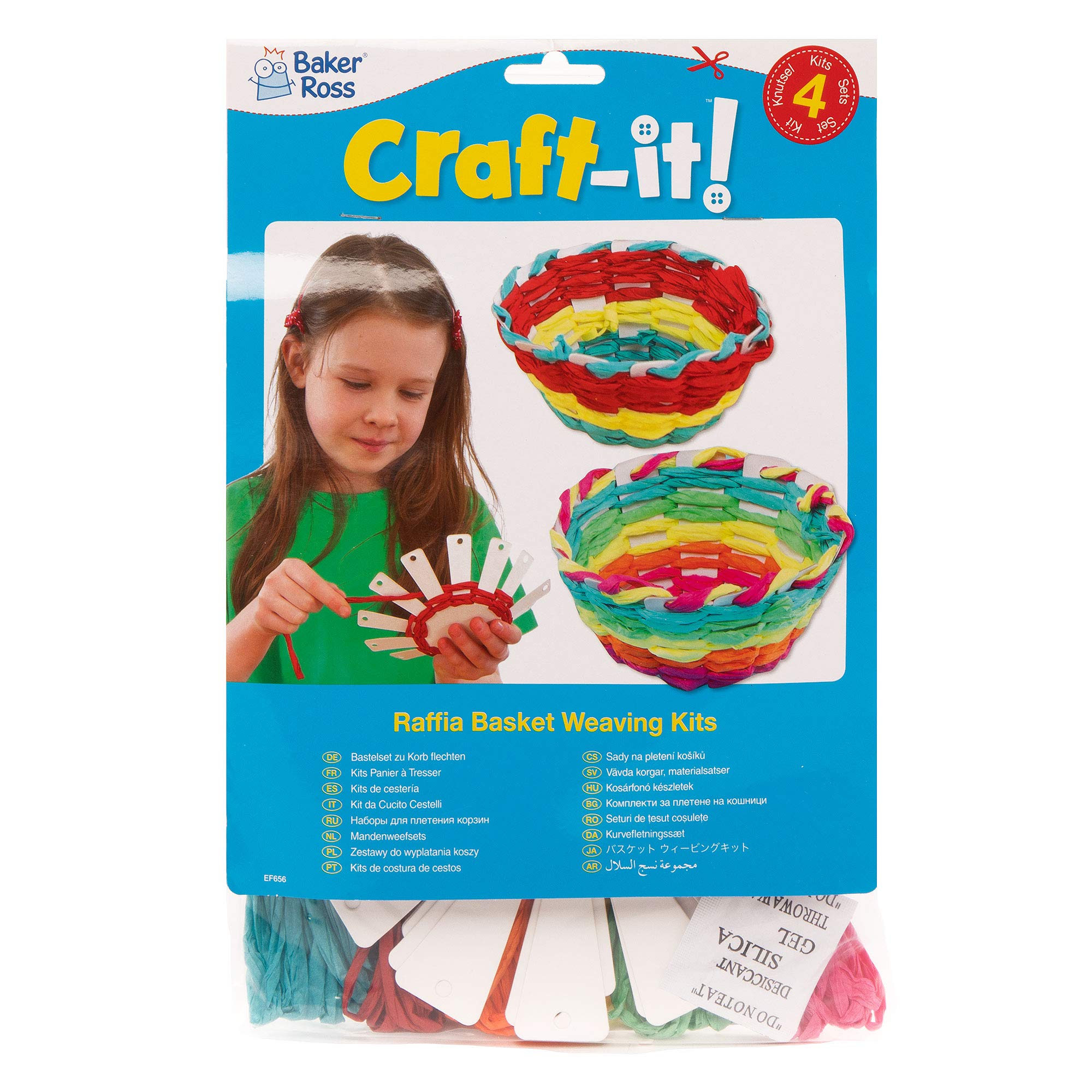 Baker Ross EF656 Basket Weaving Craft Kit - Creative Arts & Crafts Activity for Kids Ages 5+