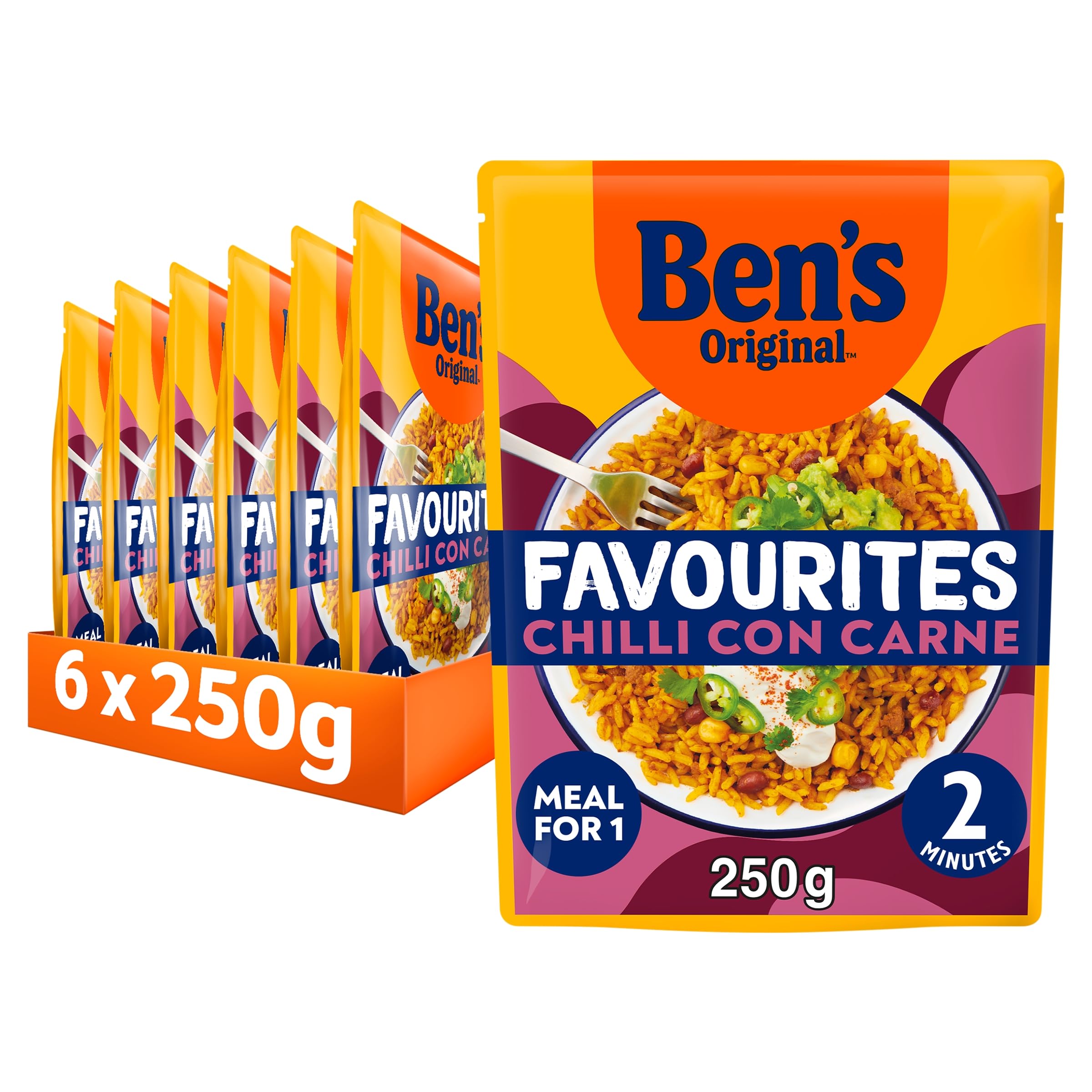Uncle Ben's Chilli con Carne Microwave Rice Meal - Ready in 2 Mins | Serves 1 | 6x 250g