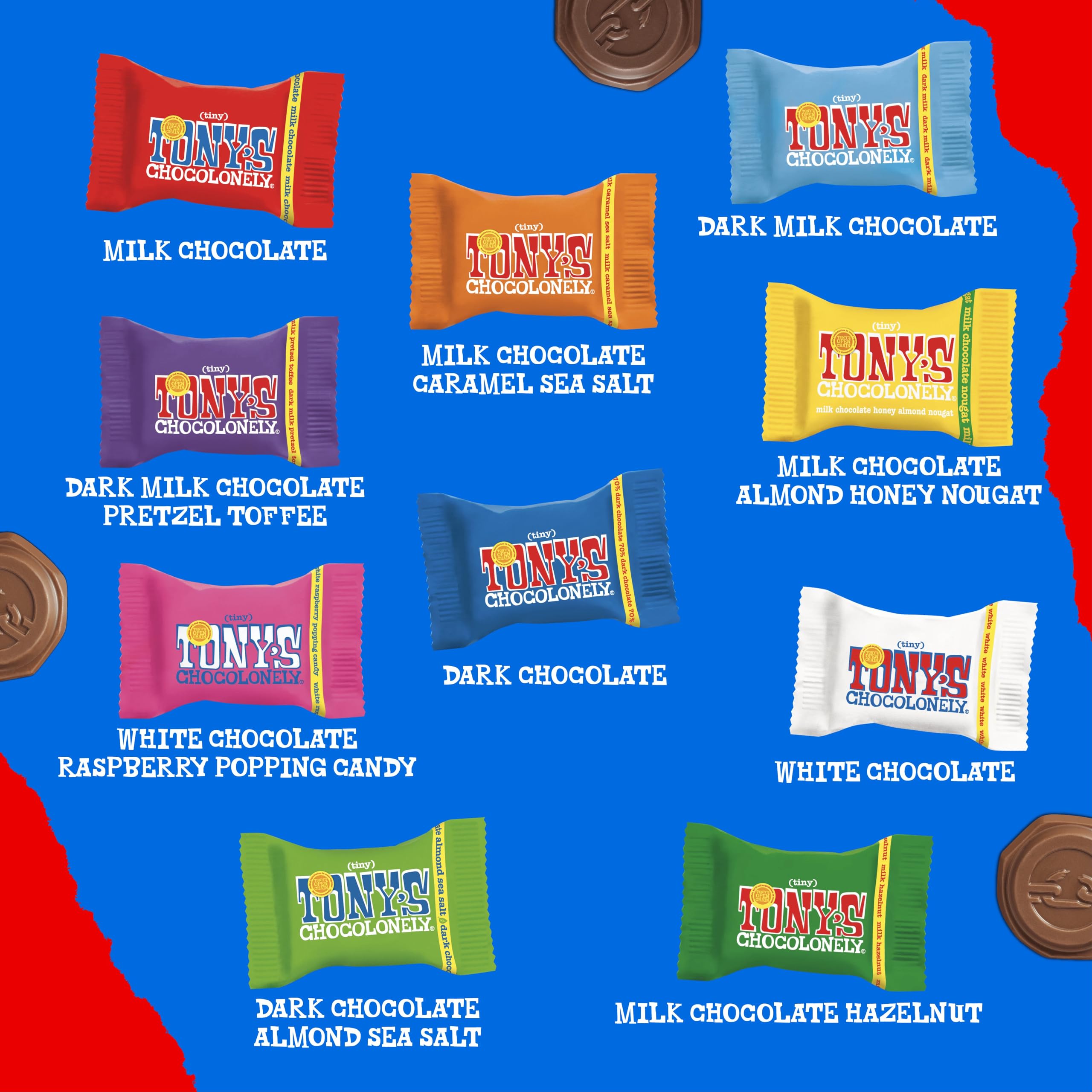 Tony's Chocolonely Tiny Tony's Chocolate Gift Box - 900g Mini Fair Trade Chocolate Mix 3