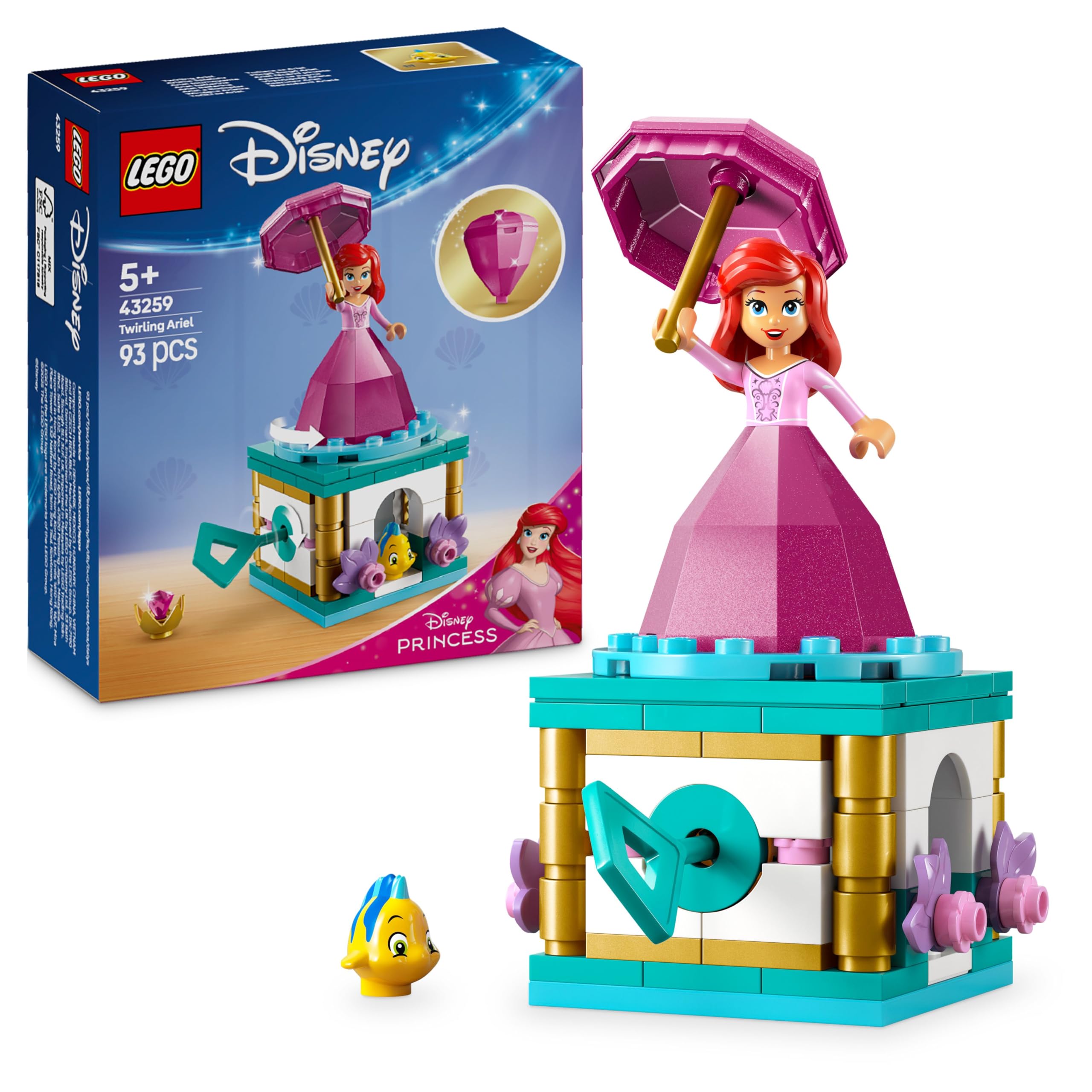 LEGO ǀ Disney Twirling Ariel Building Toy - Spinning Playset for 5+ Year Olds