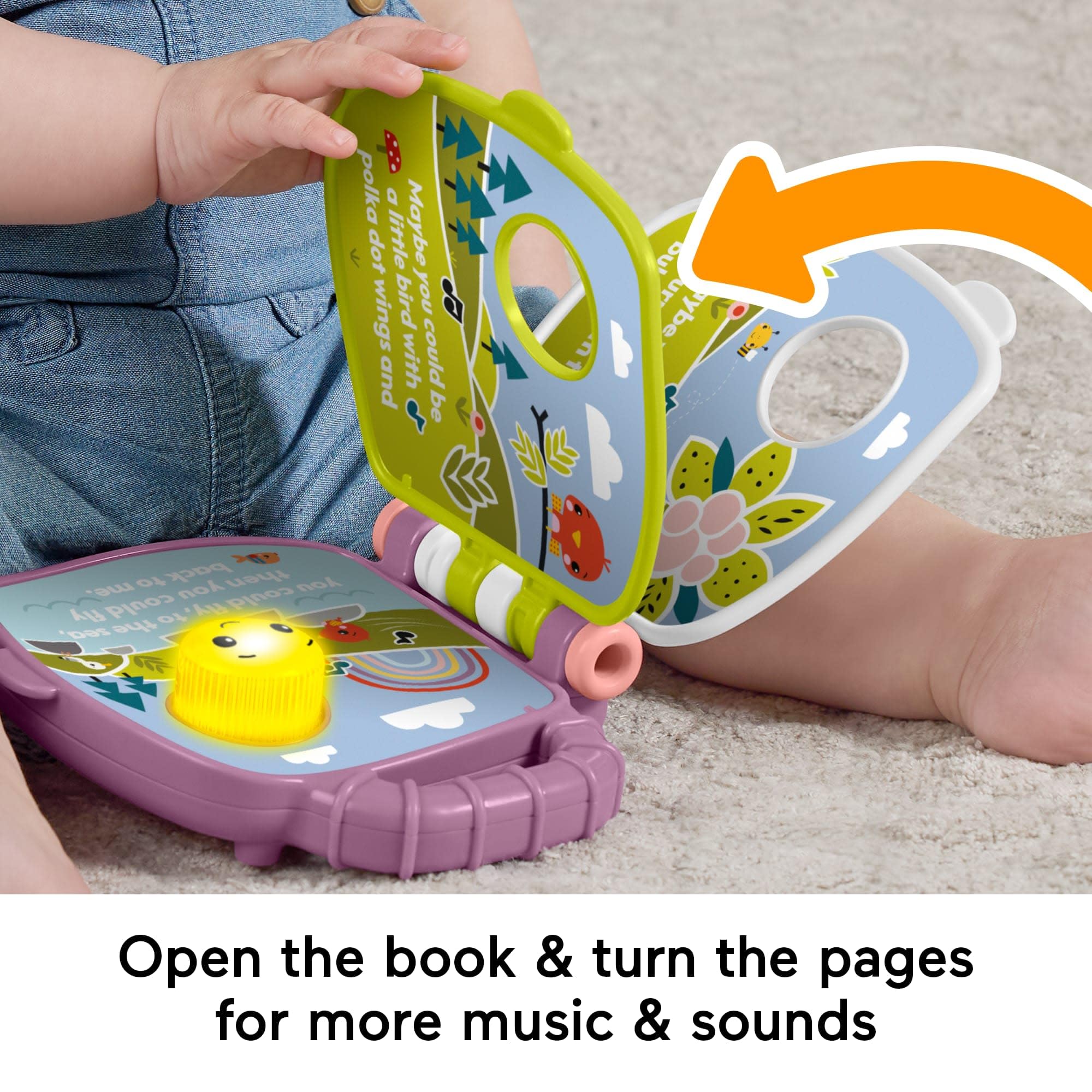 Fisher-Price Purple Monkey Musical Storybook - Lights, Sounds & Song for Babies 6M+ 5