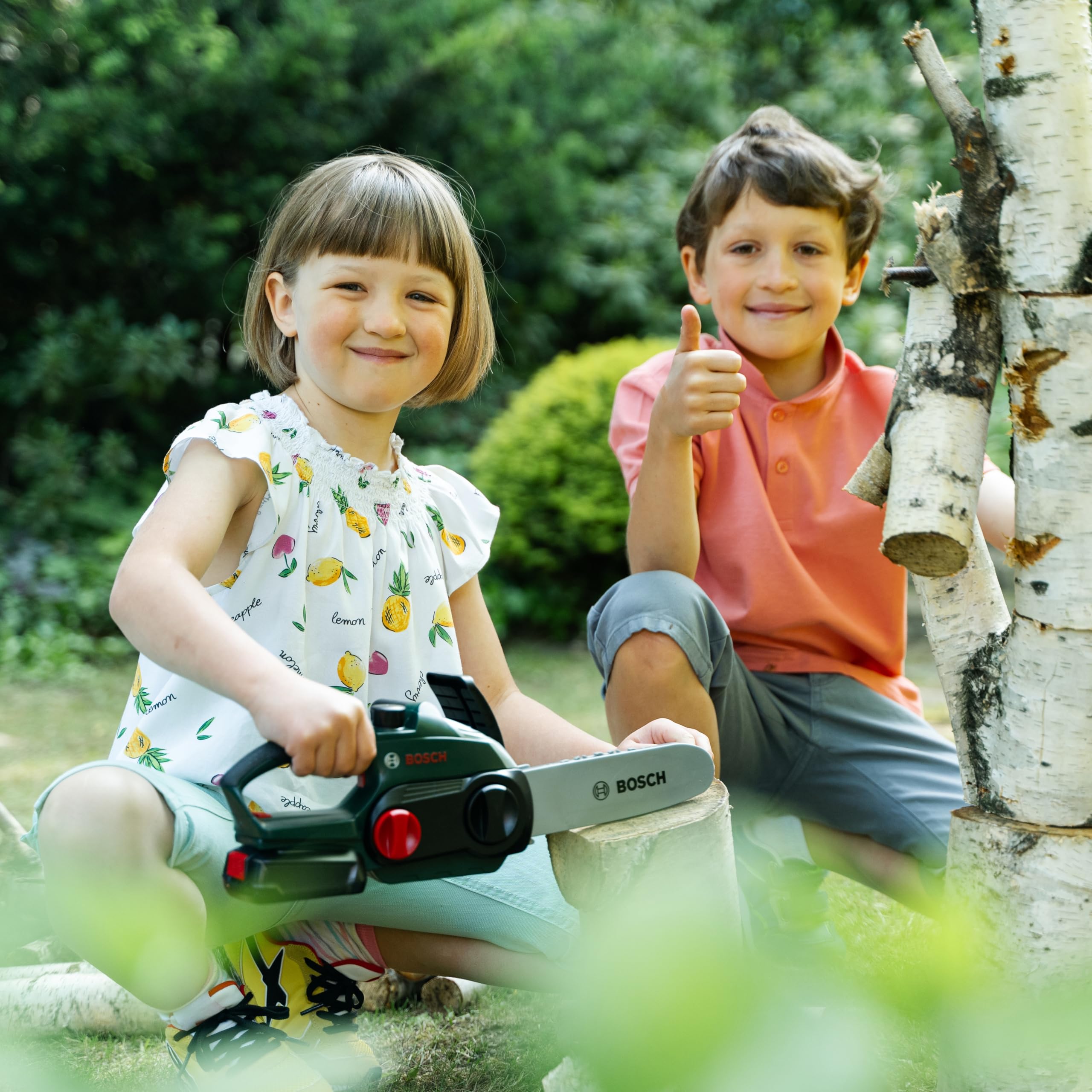 Theo Klein 8399 Bosch Toy Chainsaw - Battery-Powered with Light & Sound Effects for Kids 3+ 6