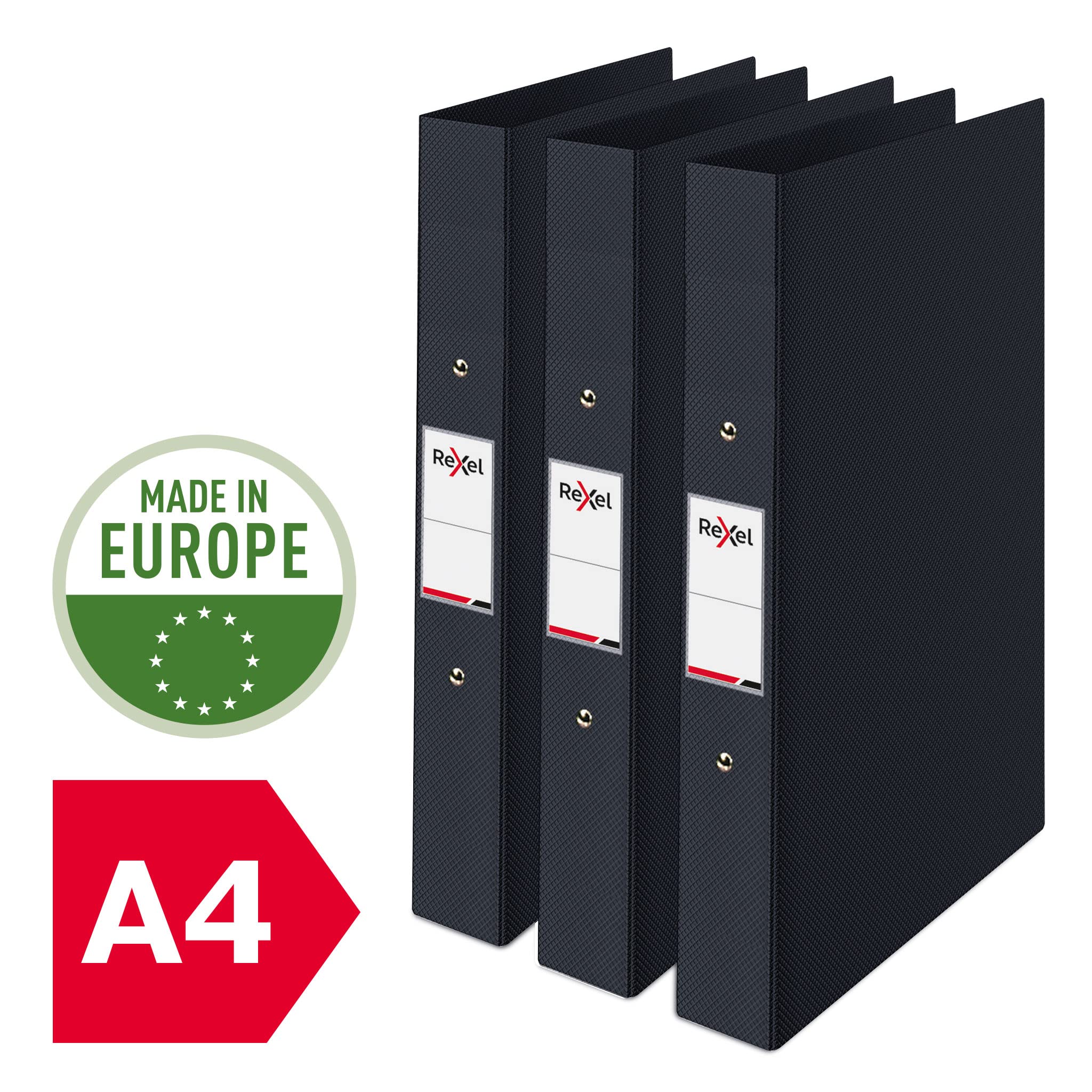 Rexel Choices A4 O-Ring Binder - 25mm Spine, 190 Sheet Capacity, Black, 3 Pack 2